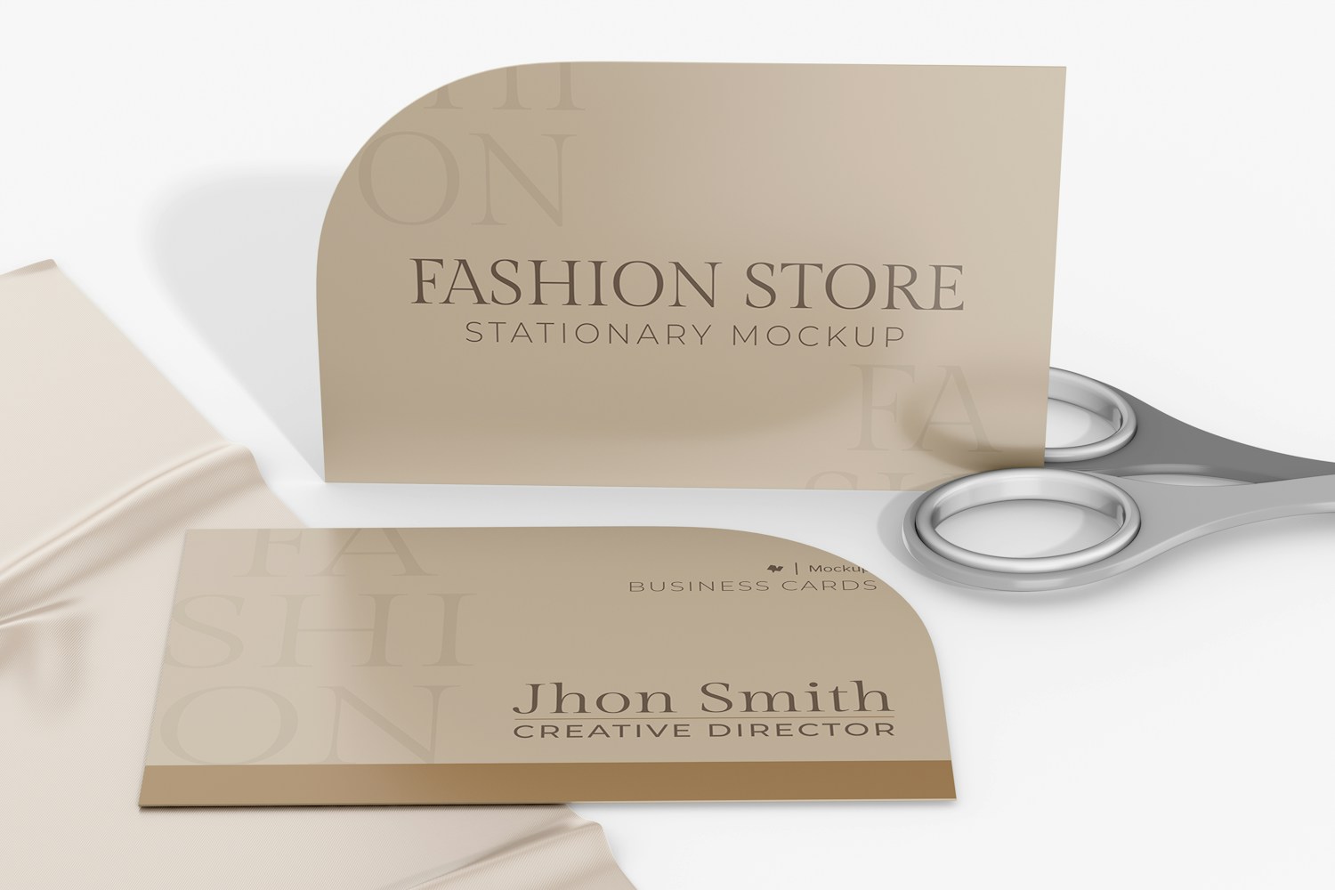 Store Business Cards Mockup, Standing and Dropped