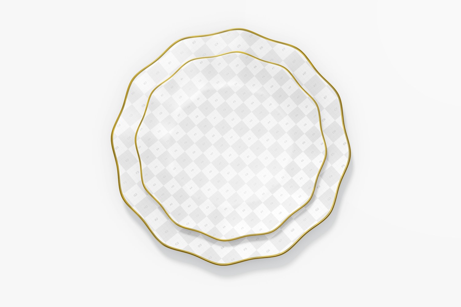Flower Shaped Plate Mockup, Top View