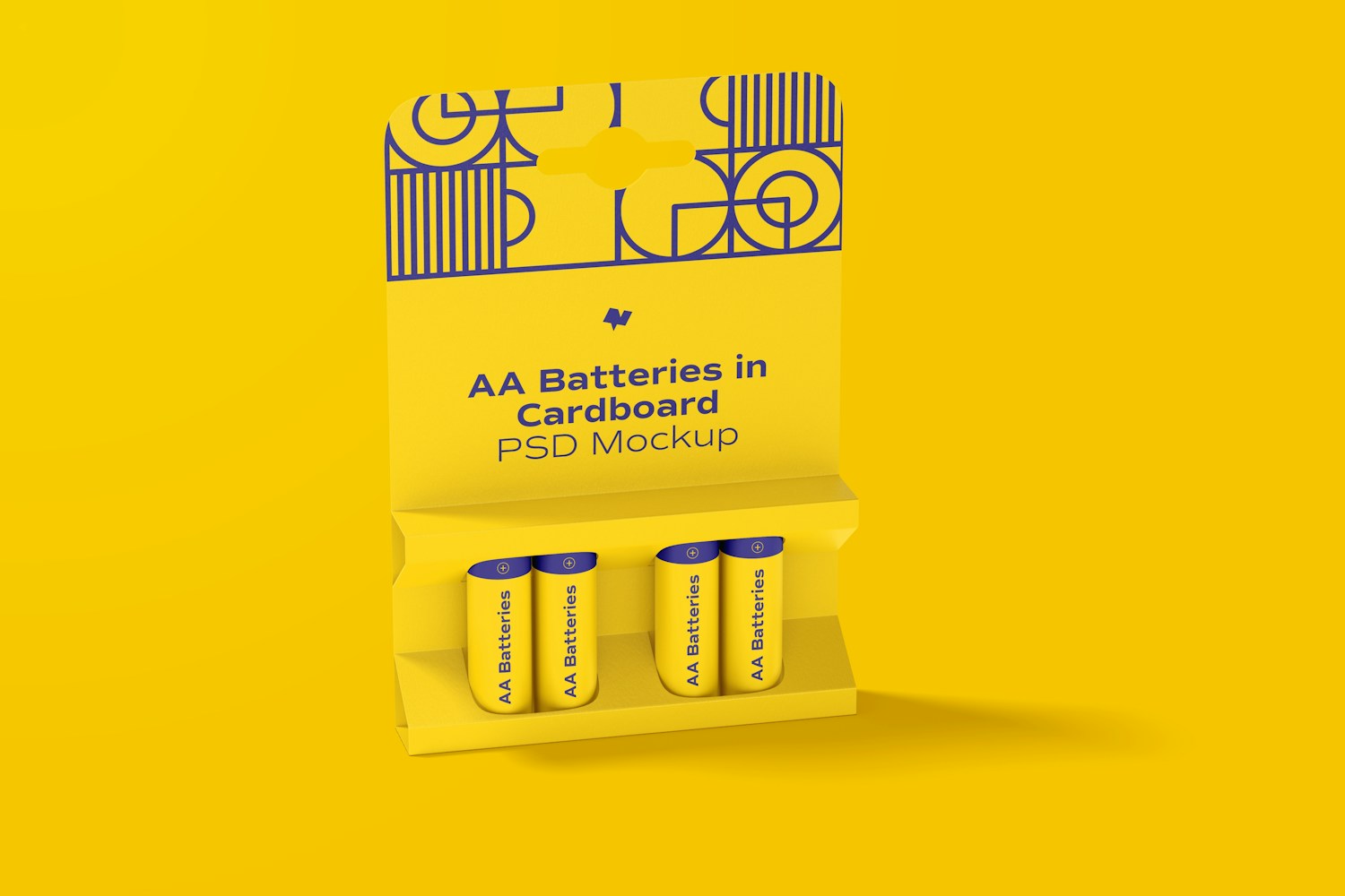 AA Batteries in Cardboard Mockup