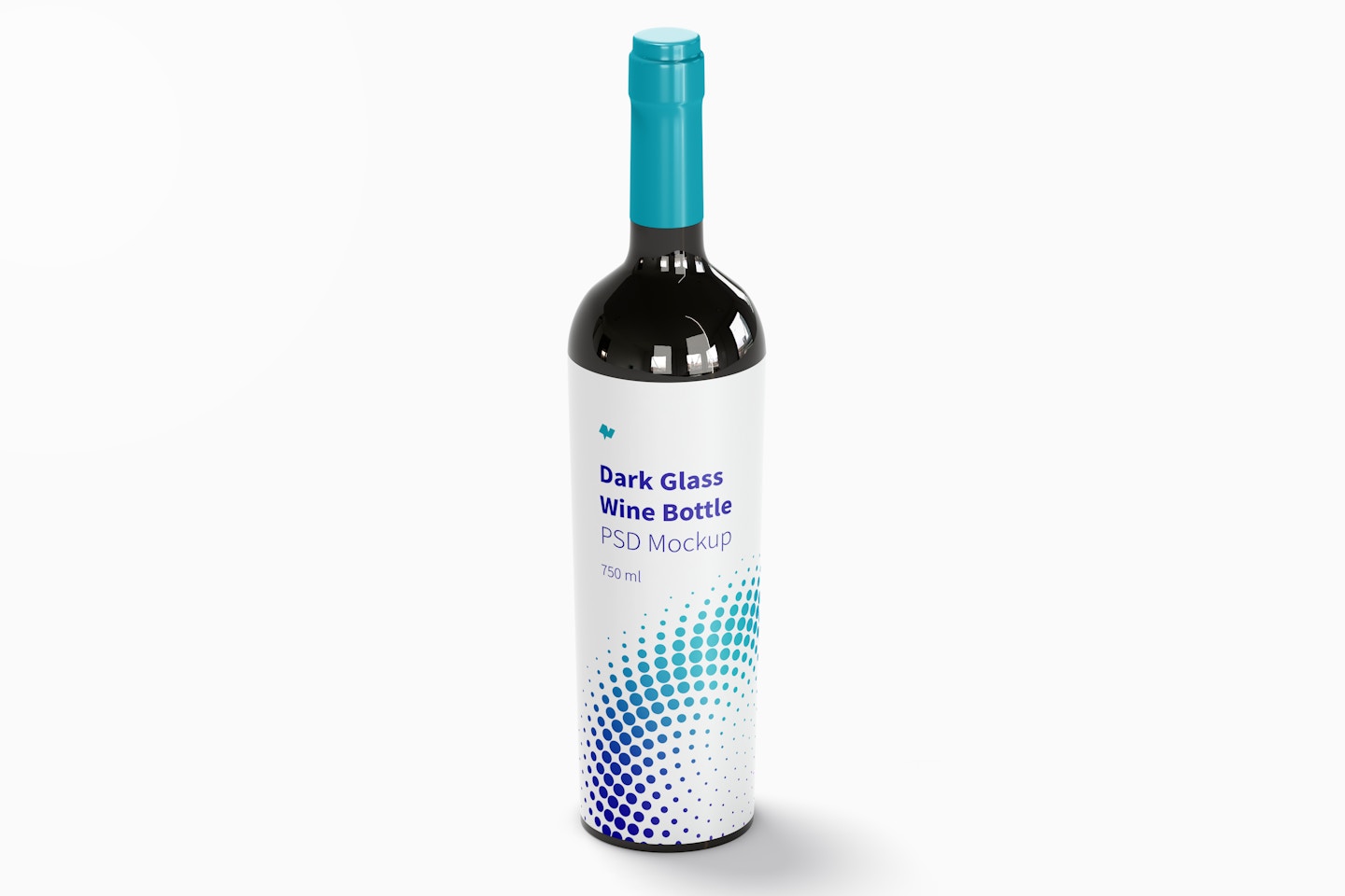 Maqueta de Botella de Vino de Vidrio Oscuro