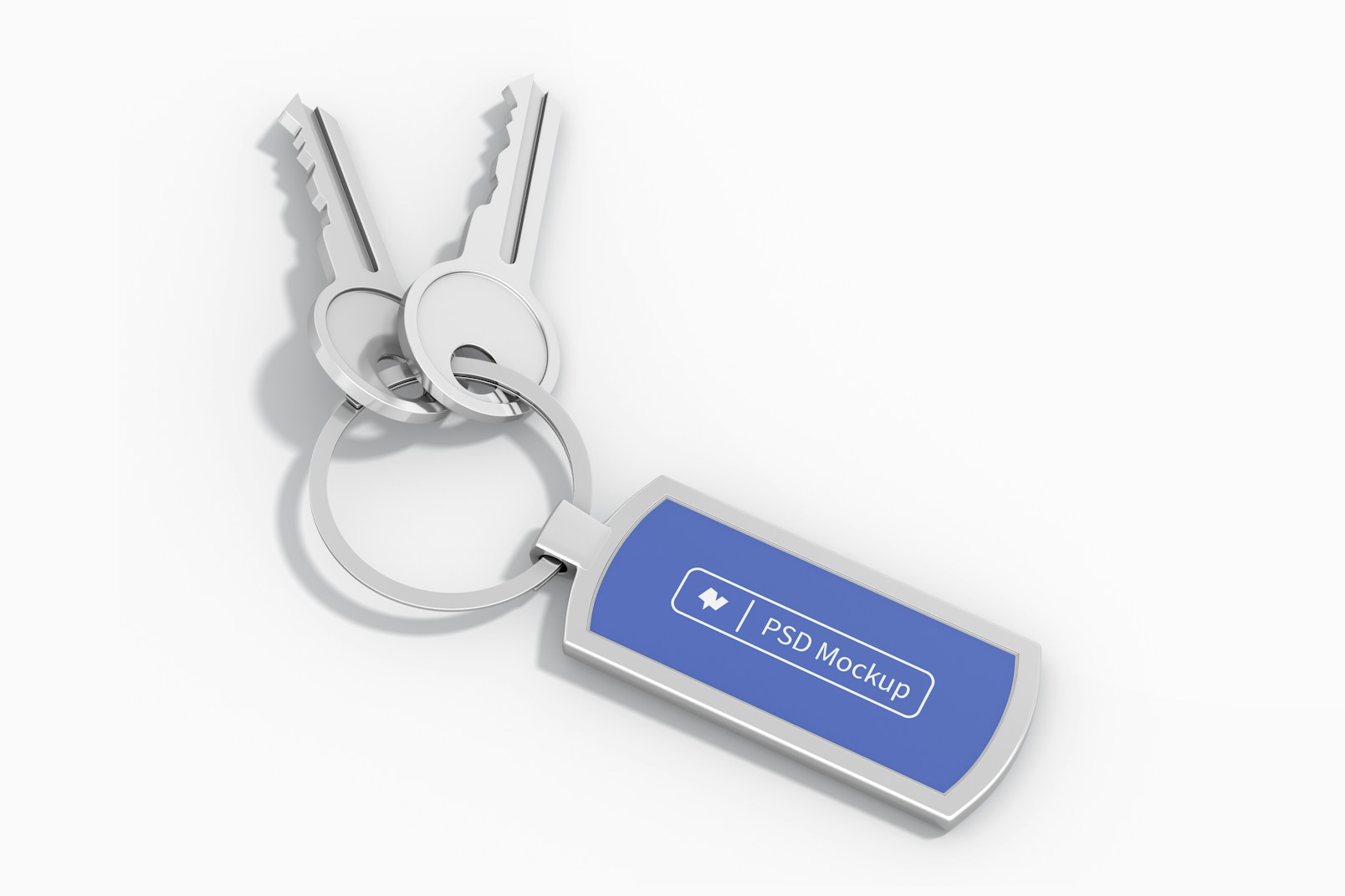 Metallic Keychain with Keys Mockup