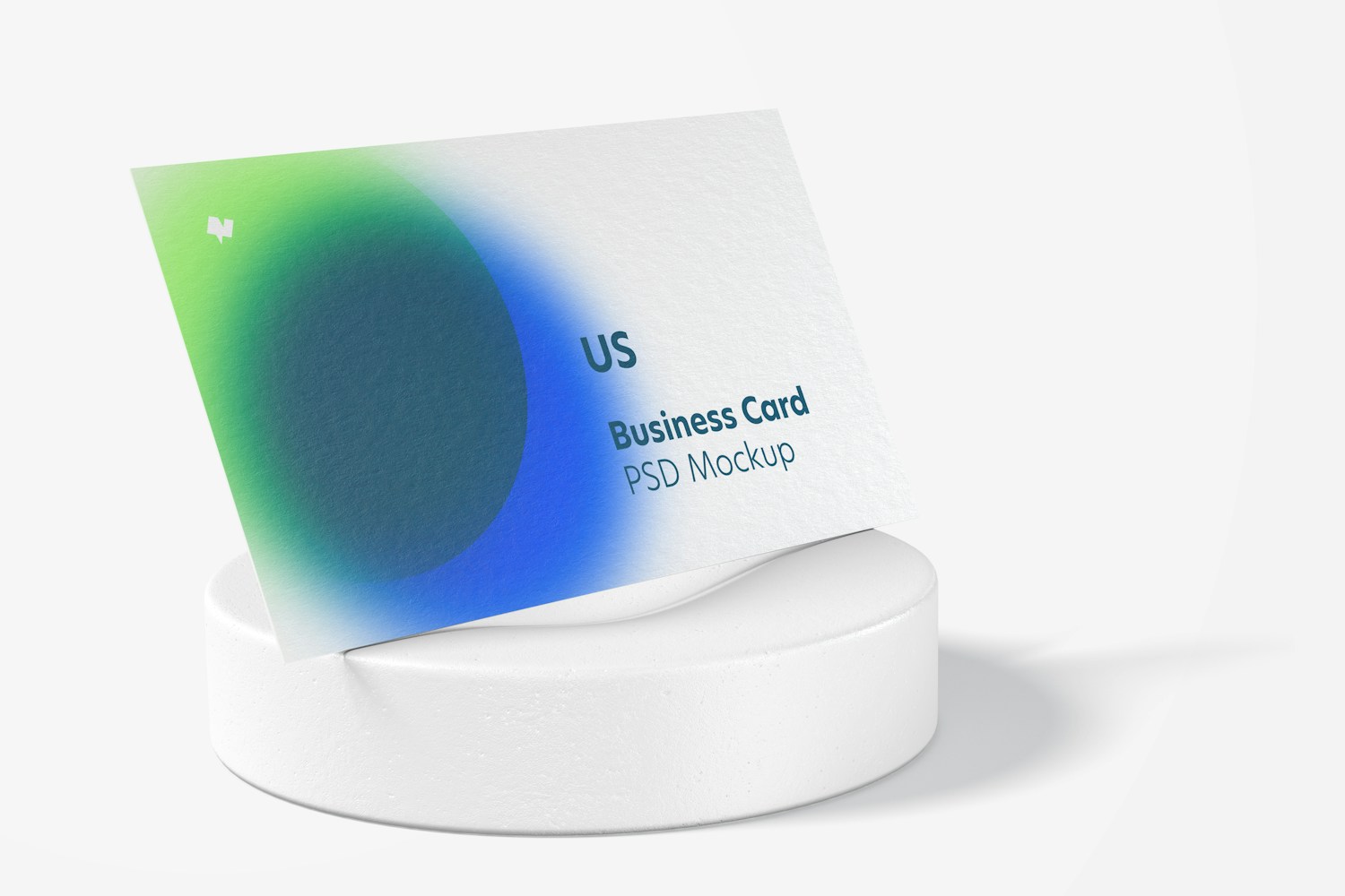 US Landscape Business Card Mockup, Perspective View