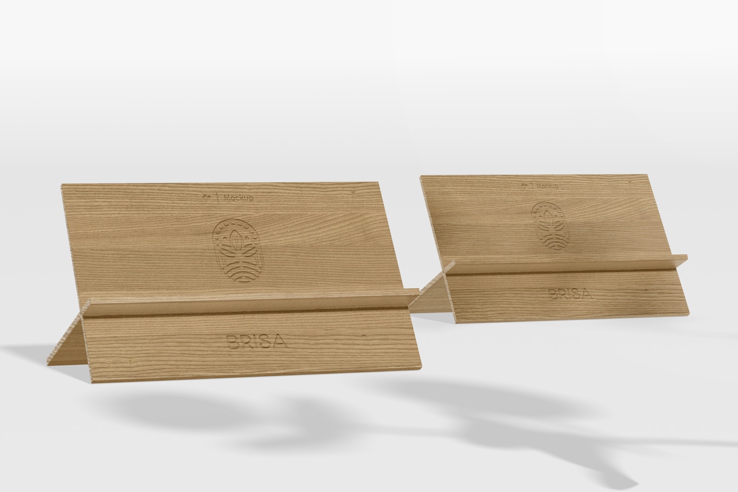 Desk Business Card Holders Mockup, Right View