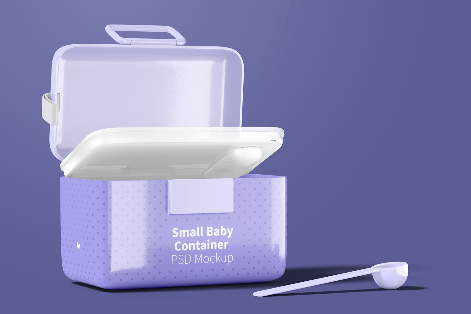 Small Baby Milk Powder Container Mockup, Opened Small Baby Milk Powder Container Mockup, Opened