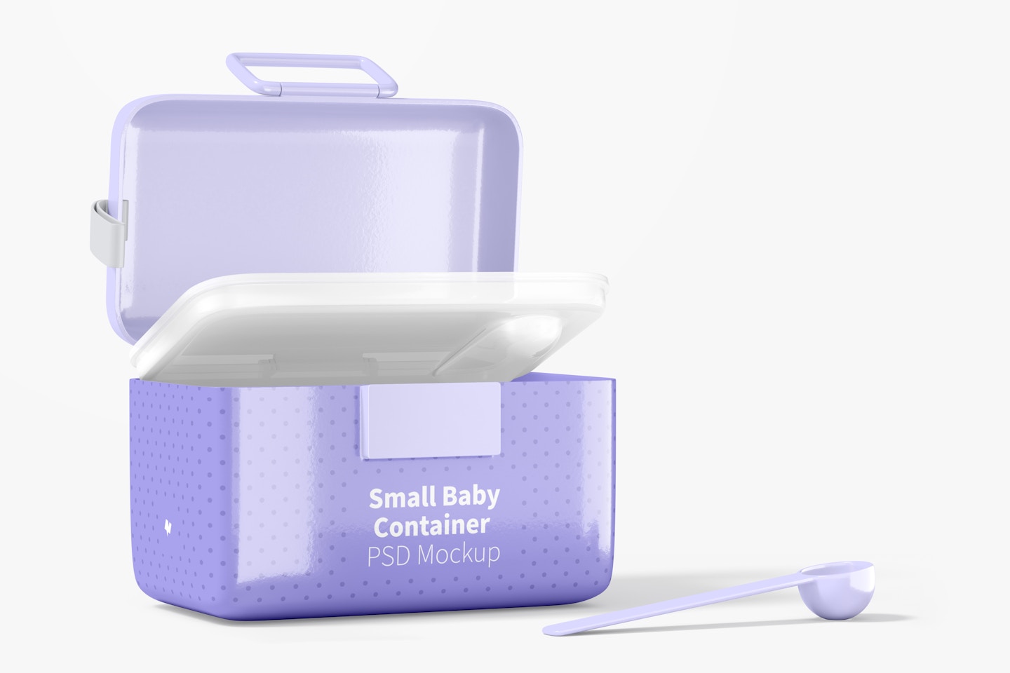 Small Baby Milk Powder Container Mockup, Opened