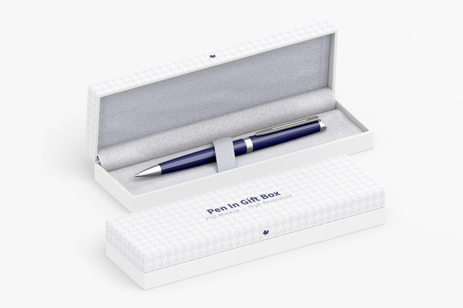 Pen In Gift Boxes Mockup, Isometric View