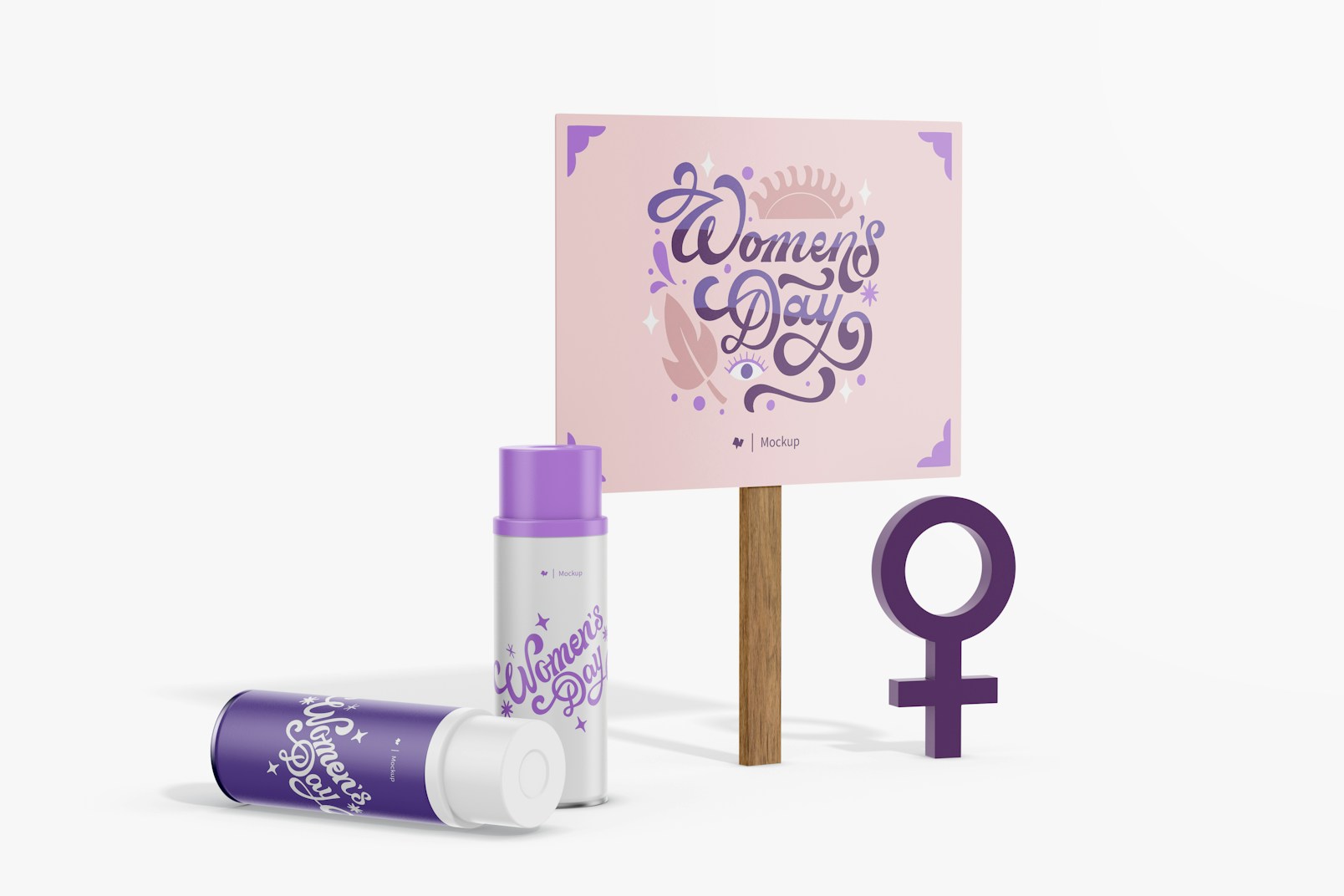 International Women’s Day Sign Mockup, Perspective