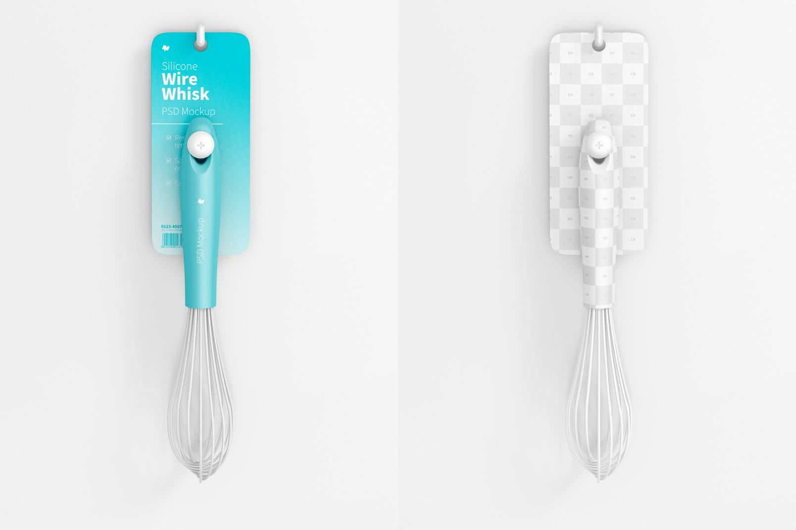 Silicone Wire Whisk Mockup, Front View