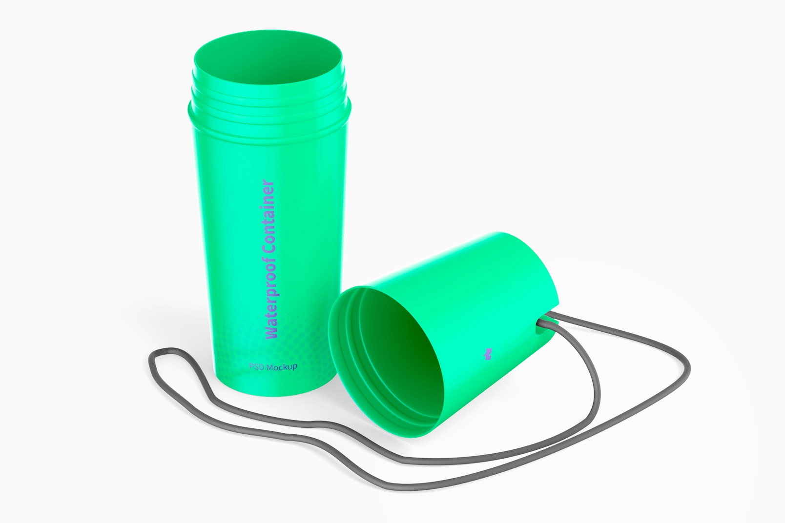 Waterproof Dry Container Bottle Mockup, Opened