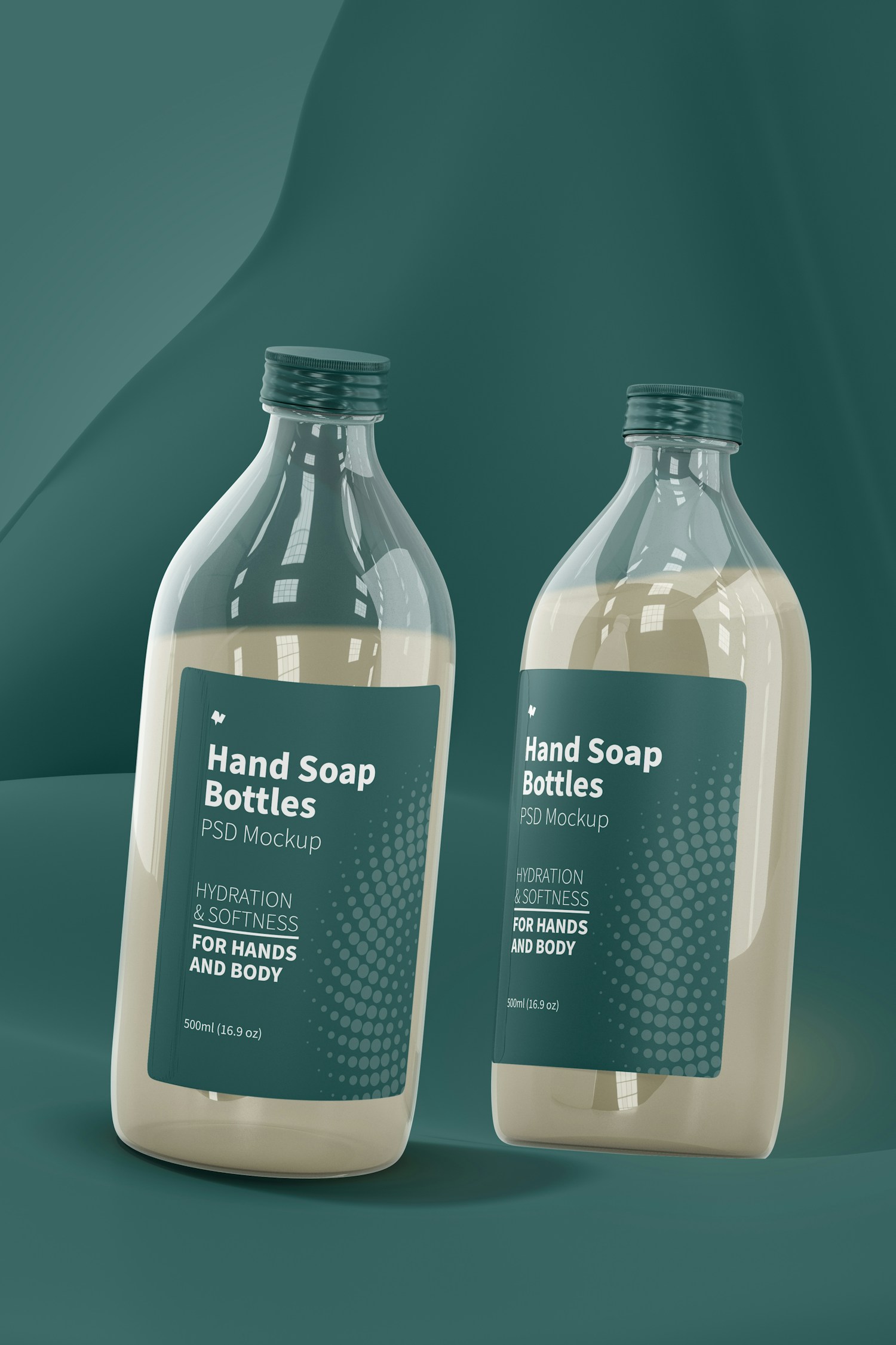 Hand Soap Clear Bottles Mockup