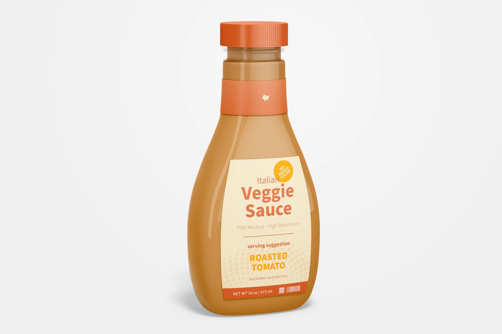 Maqueta de Botella de Salsa Vegetariana
