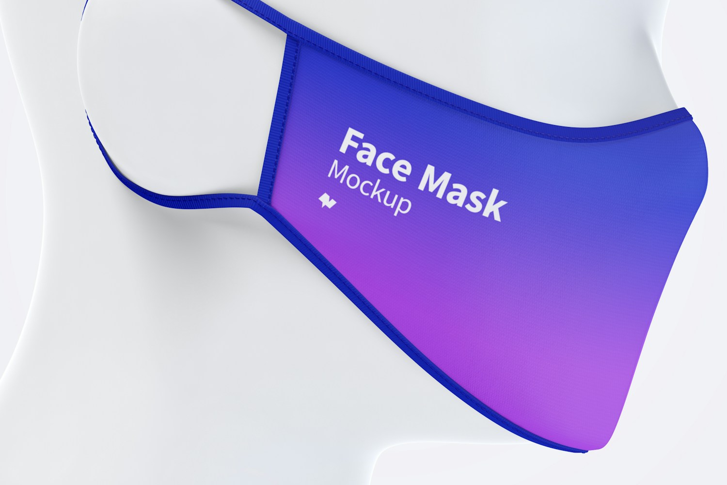 Face Mask Mockup, Right Side View