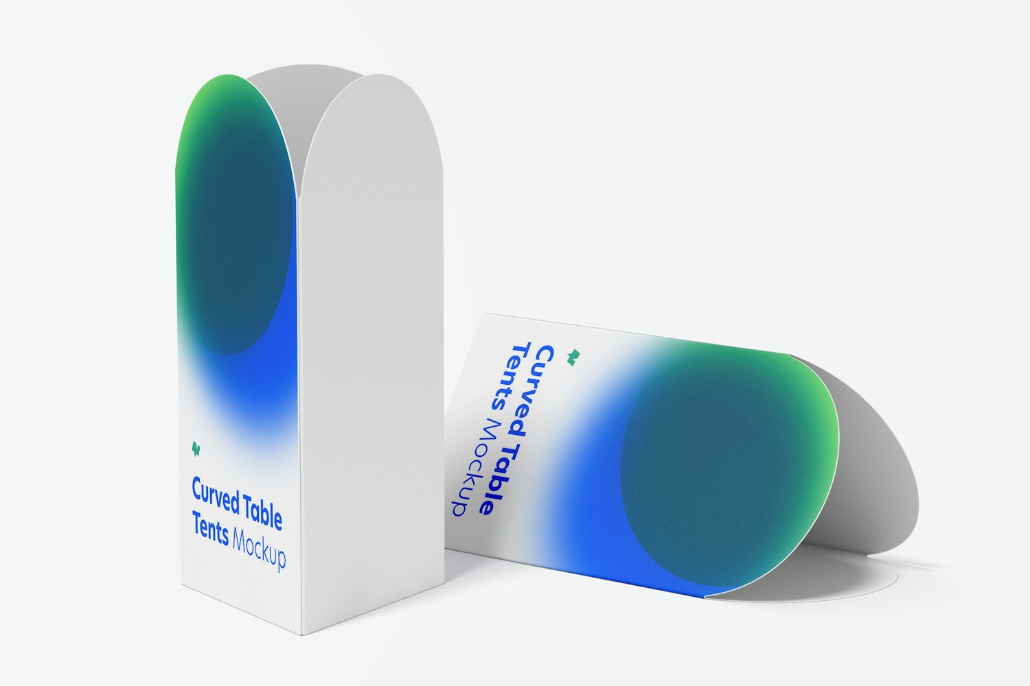 Curved Top Table Tents Mockup