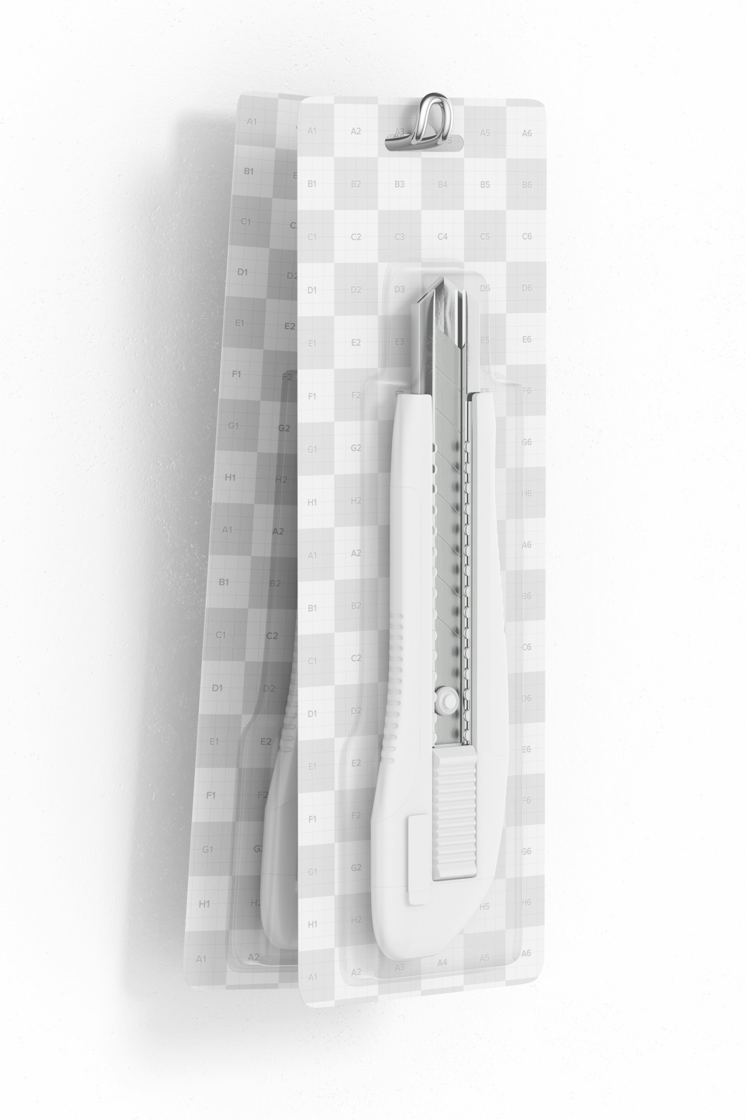 Paper Cutter Blisters Mockup, Hanging Paper Cutter Blisters Mockup, Hanging