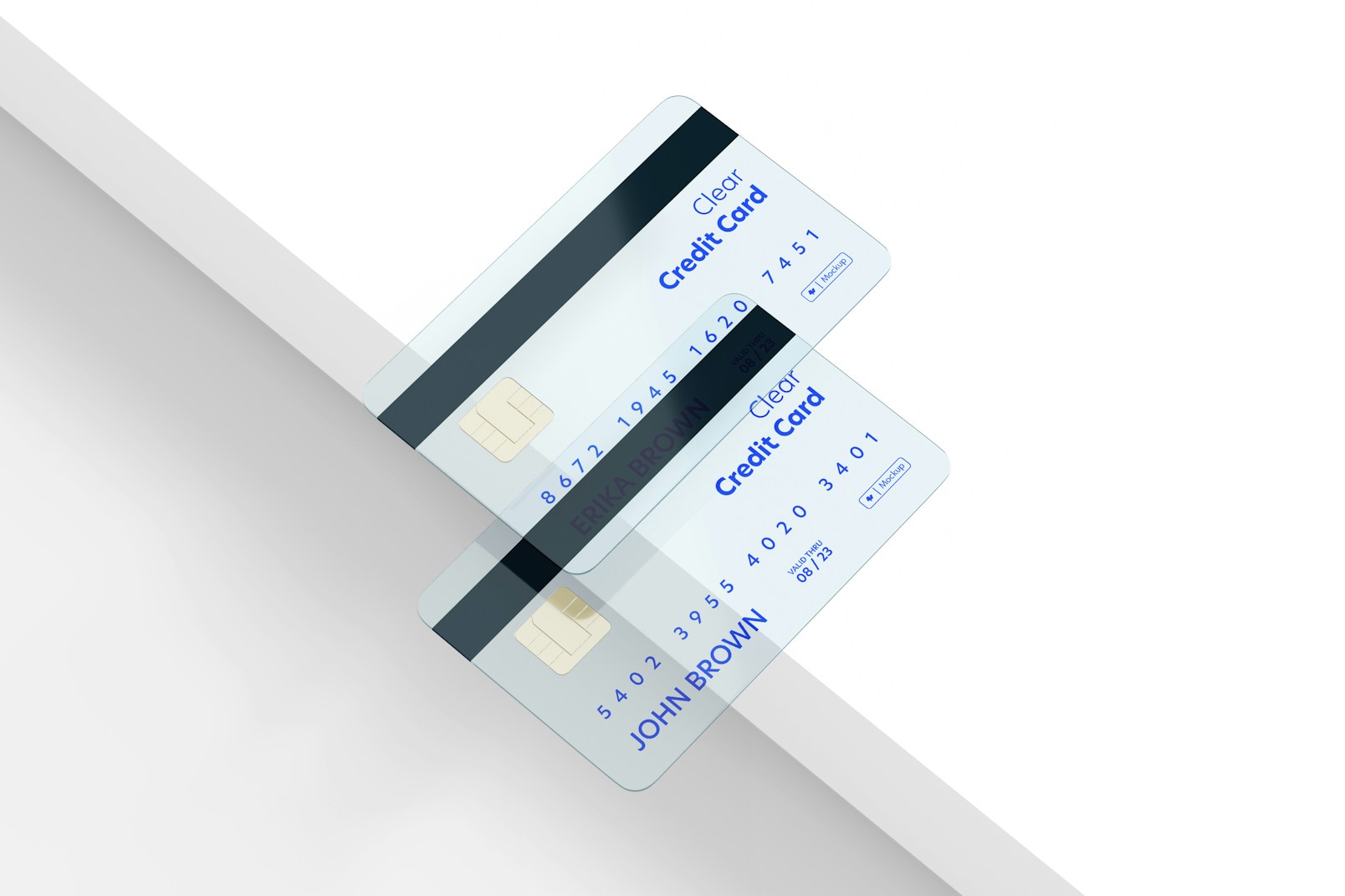 Clear Credit Cards Mockup