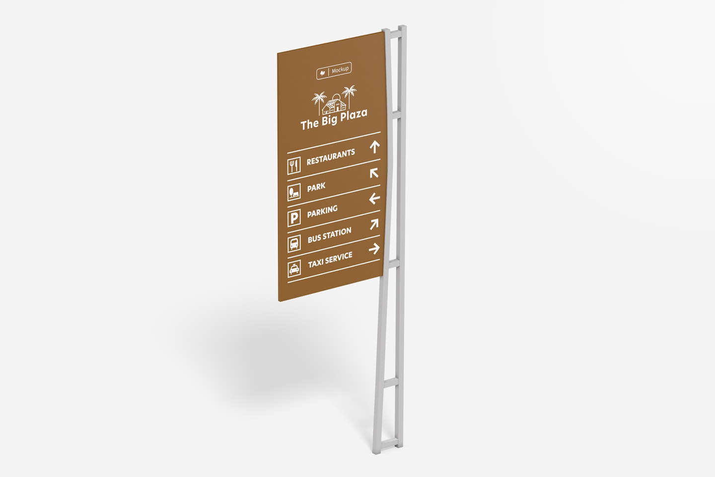 Sign with Metallic Stand Mockup
