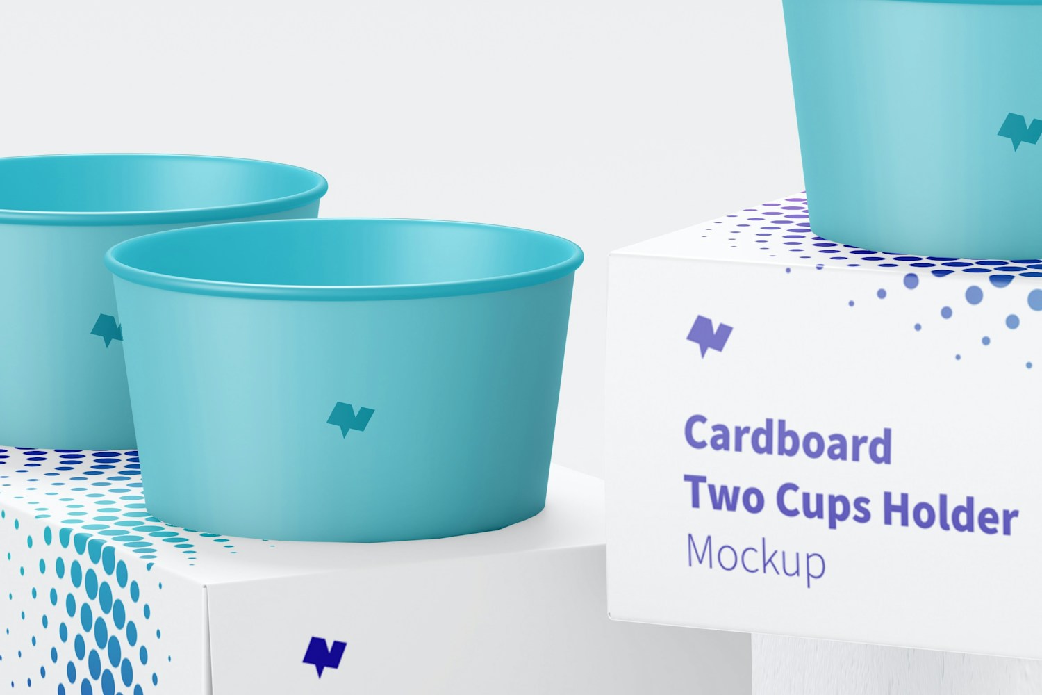 Cardboard Two Cups Holders Mockup