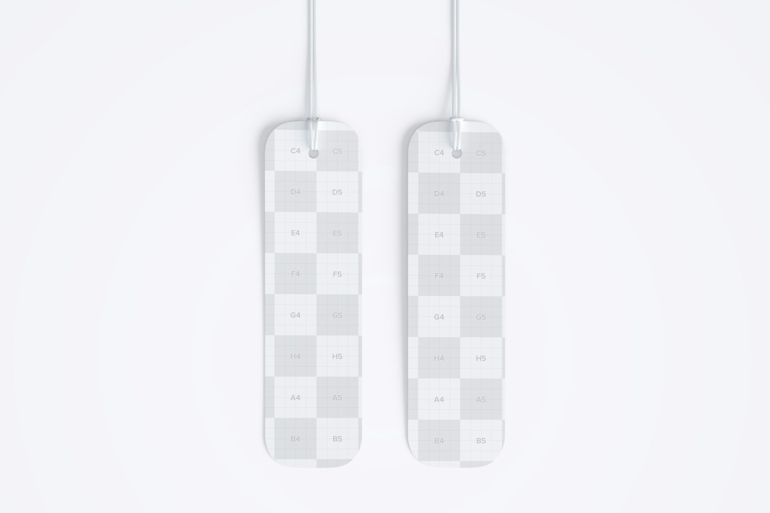 Mini Hang Tags Mockup with String, Two-sided