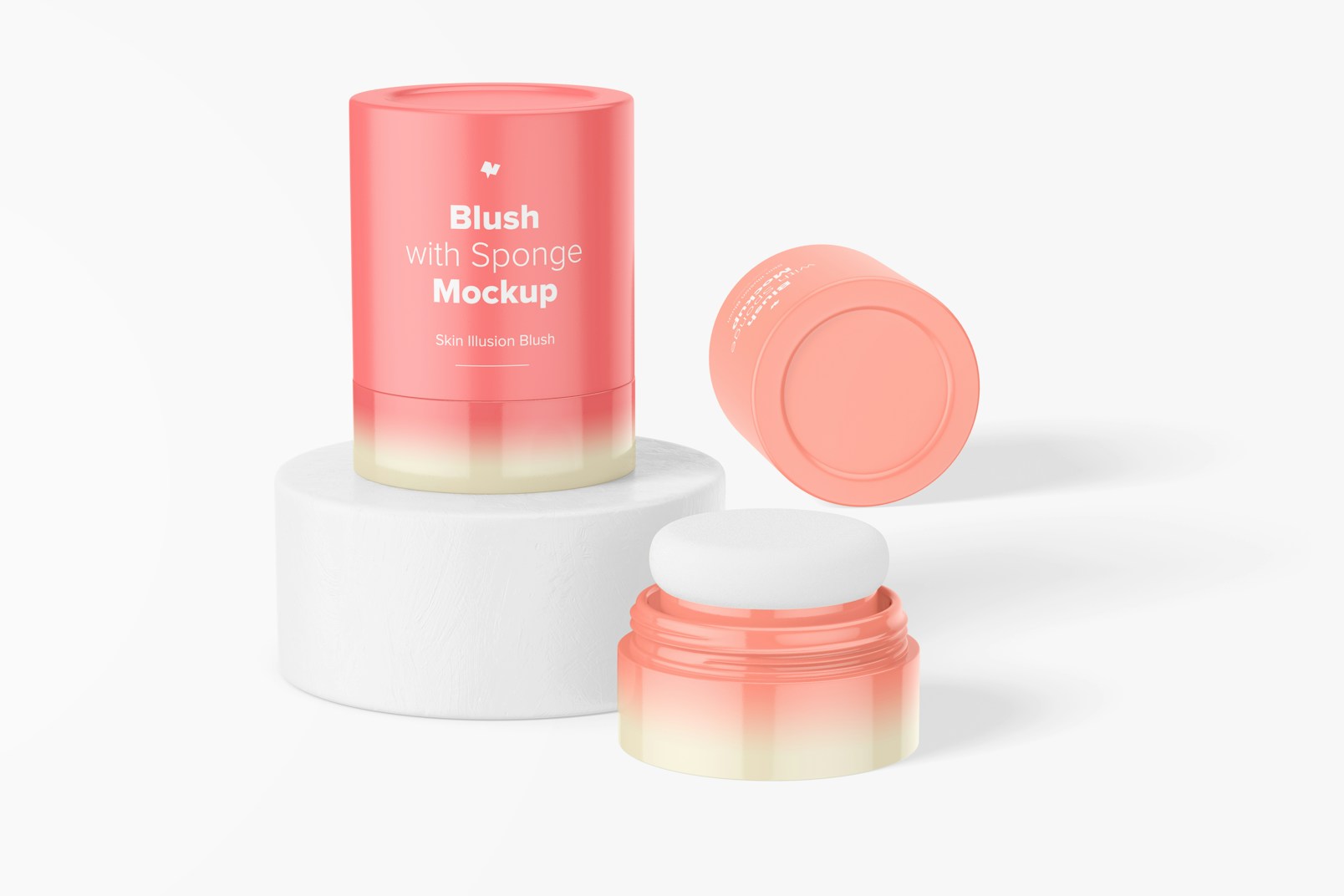 Blushes with Sponge Mockup, Opened and Closed