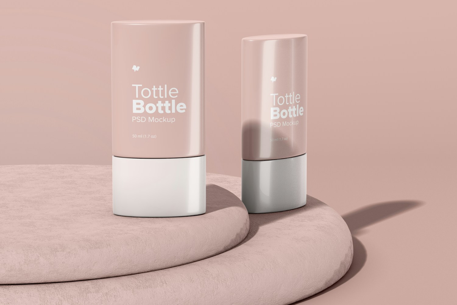 Tottle Bottles Mockup, Front and Side View