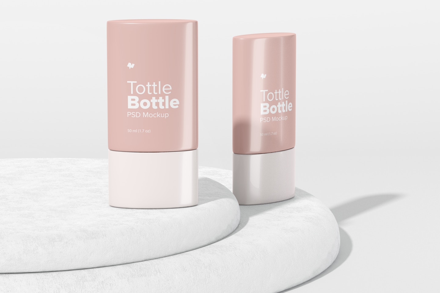 Tottle Bottles Mockup, Front and Side View