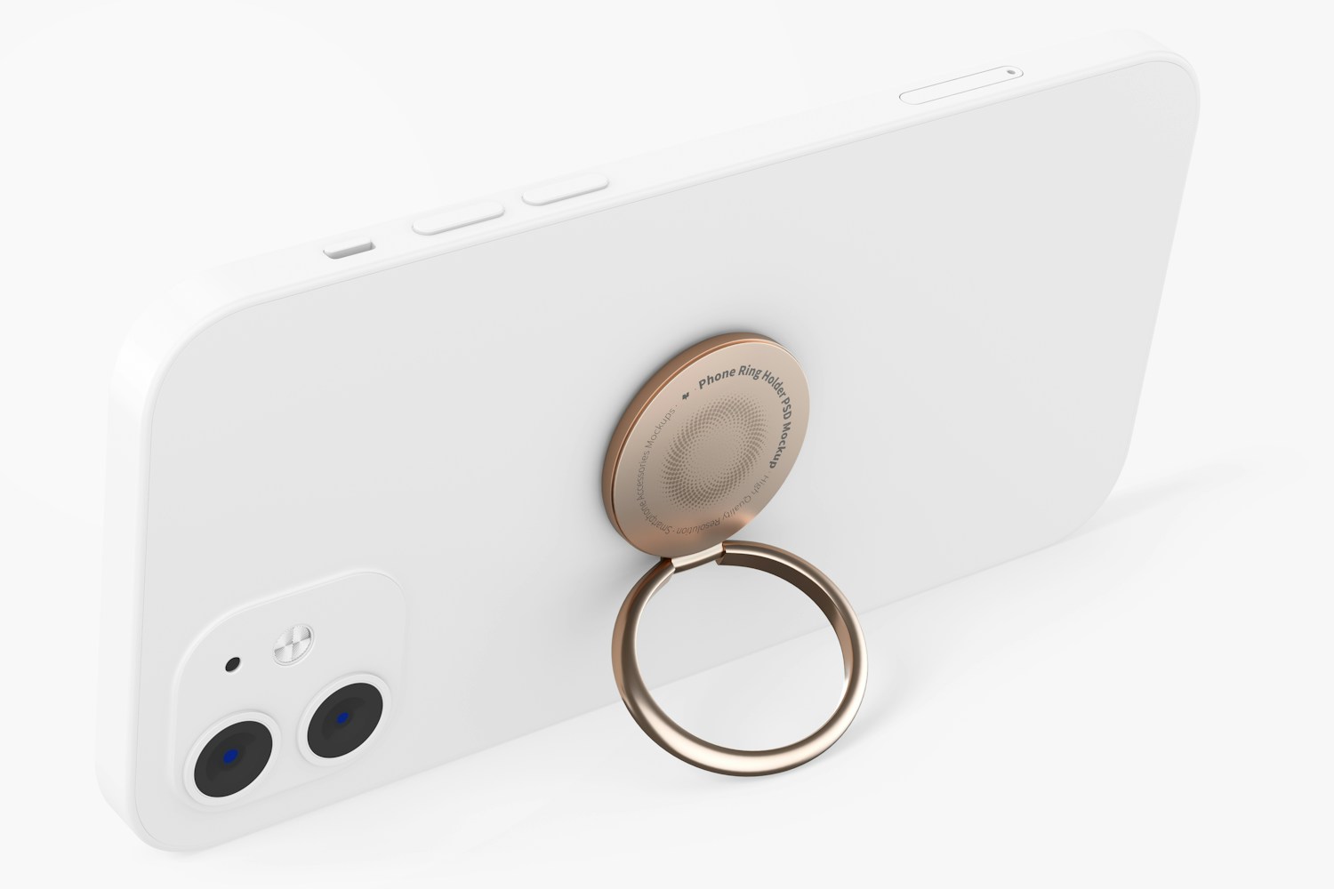 Phone Ring Holder Mockup, Leaned Phone Ring Holder Mockup, Leaned
