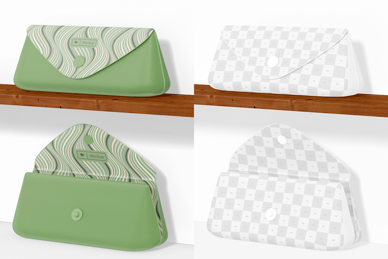 Protective Sunglasses Cases Mockup, Opened and Closed