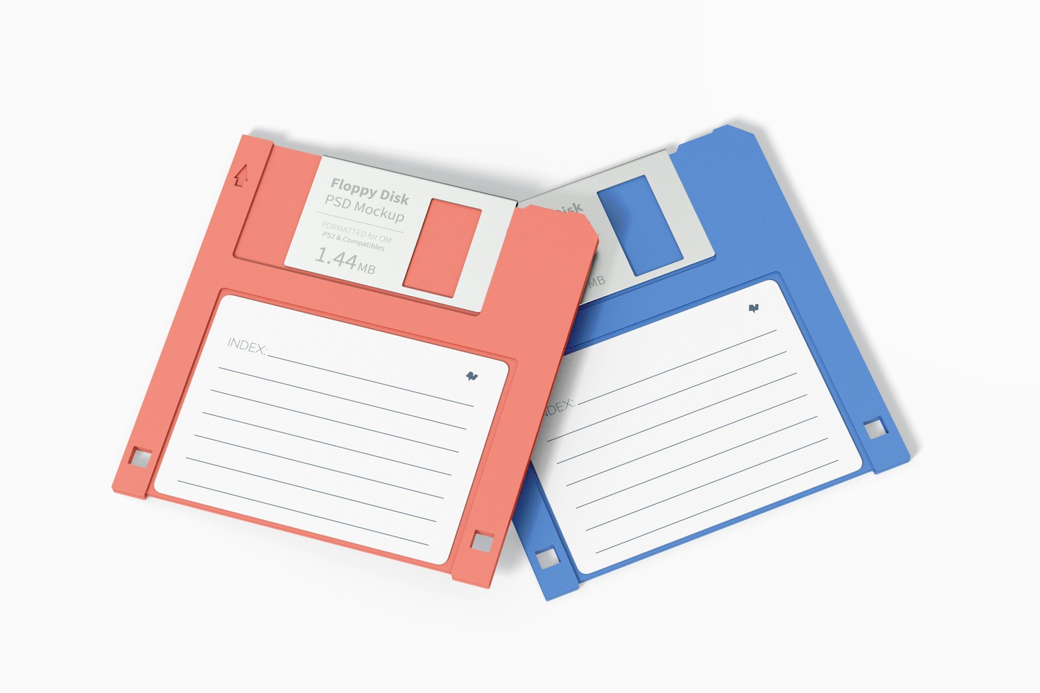 Floppy Disks Mockup, Top View