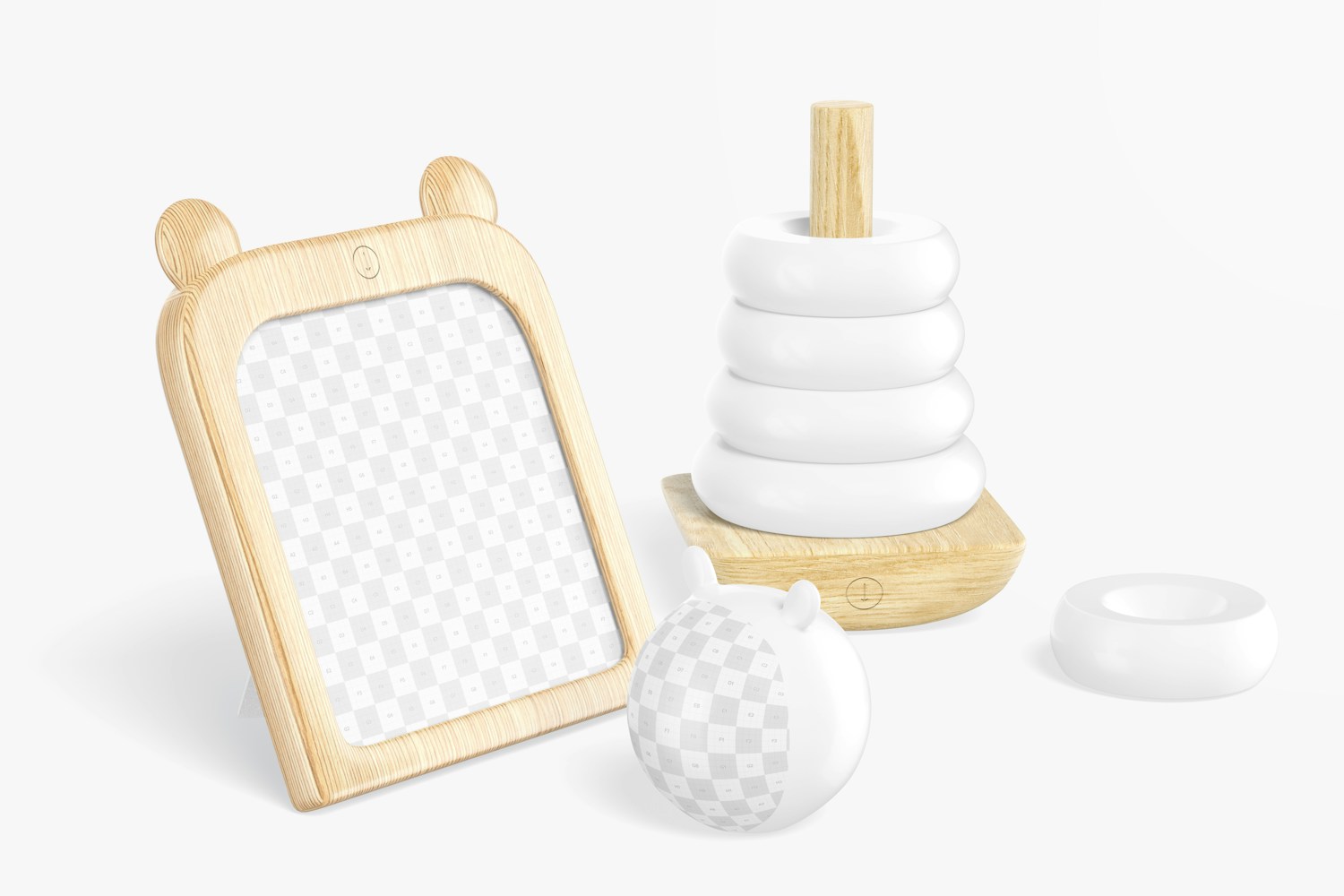 Kids Photo Frame with Ring Pyramid Mockup Kids Photo Frame with Ring Pyramid Mockup