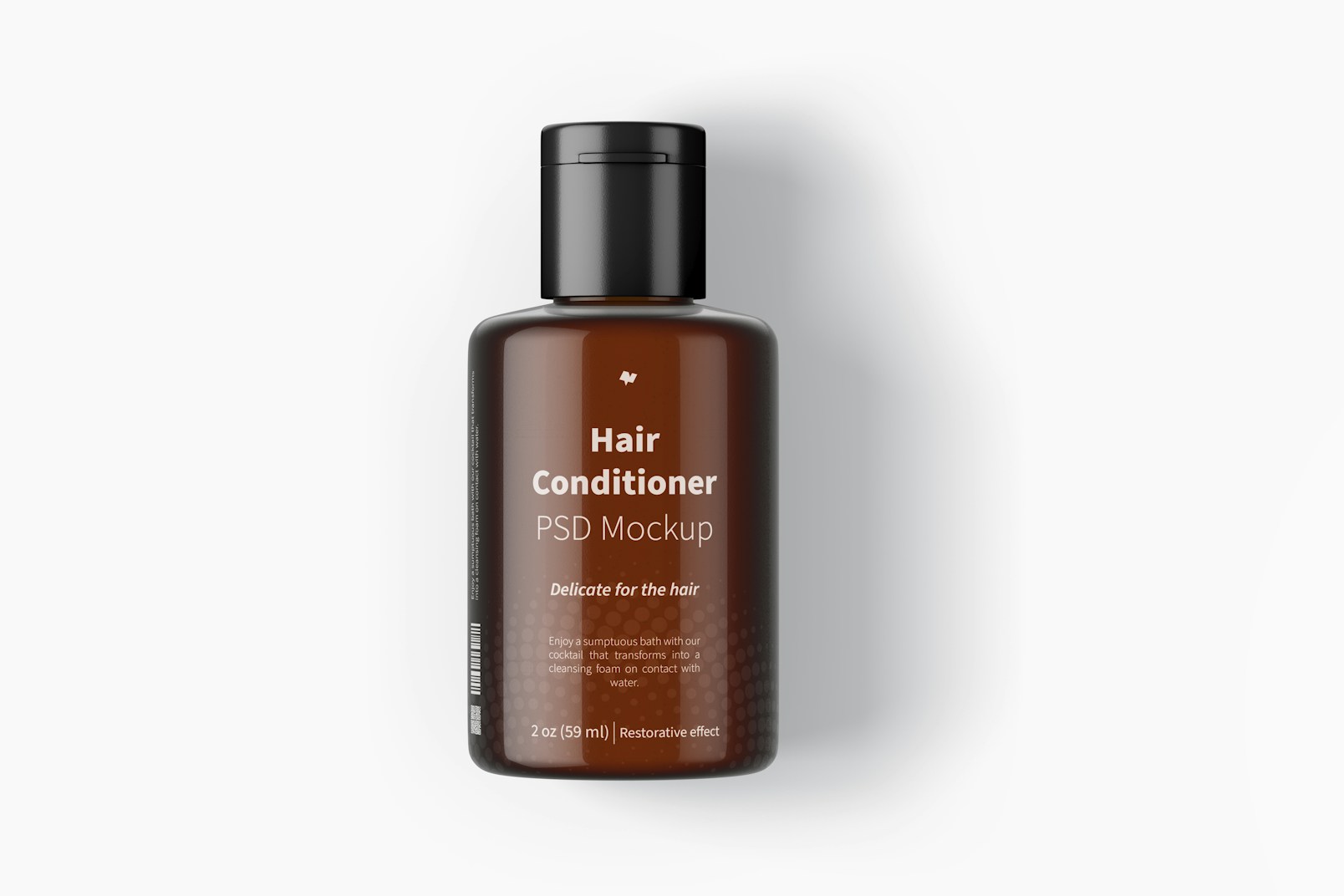 2 Oz Hair Conditioner Mockup, Top View