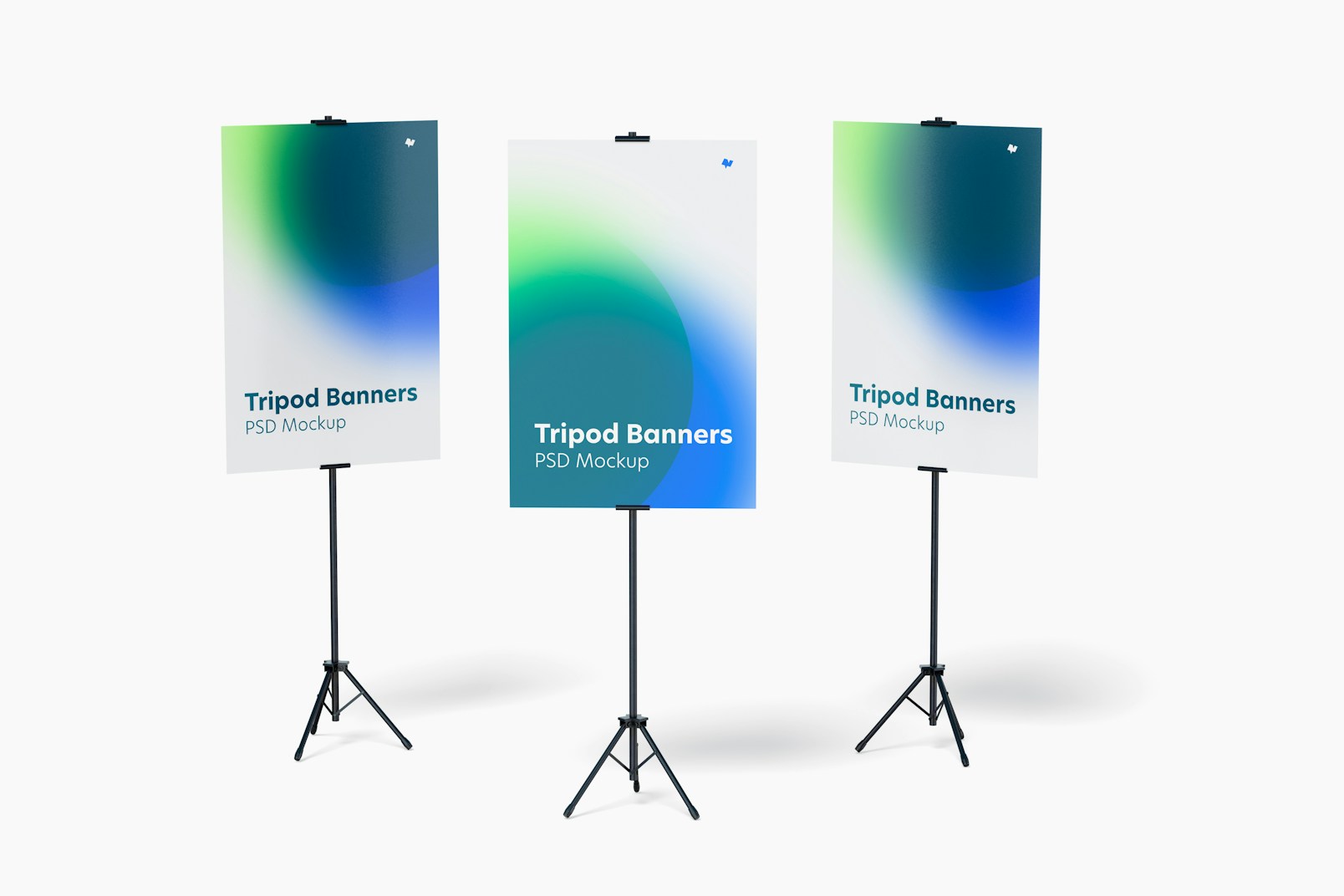 Tripod Banners Mockup, Front View