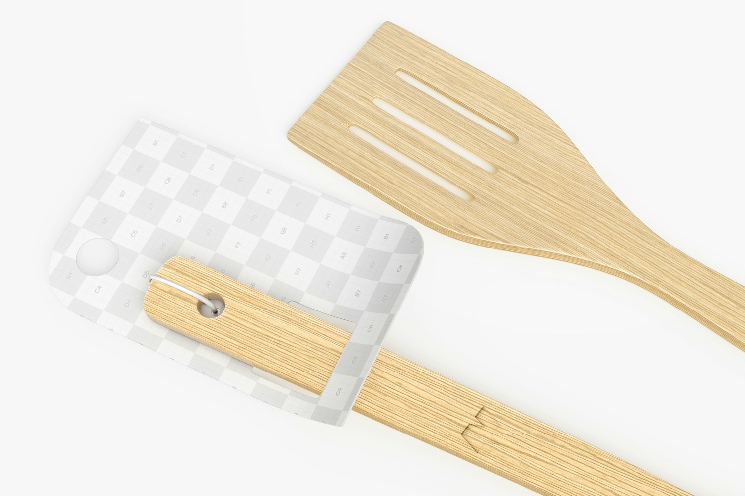 Bamboo Curved Spatula Mockup, Close Up Bamboo Curved Spatula Mockup, Close Up