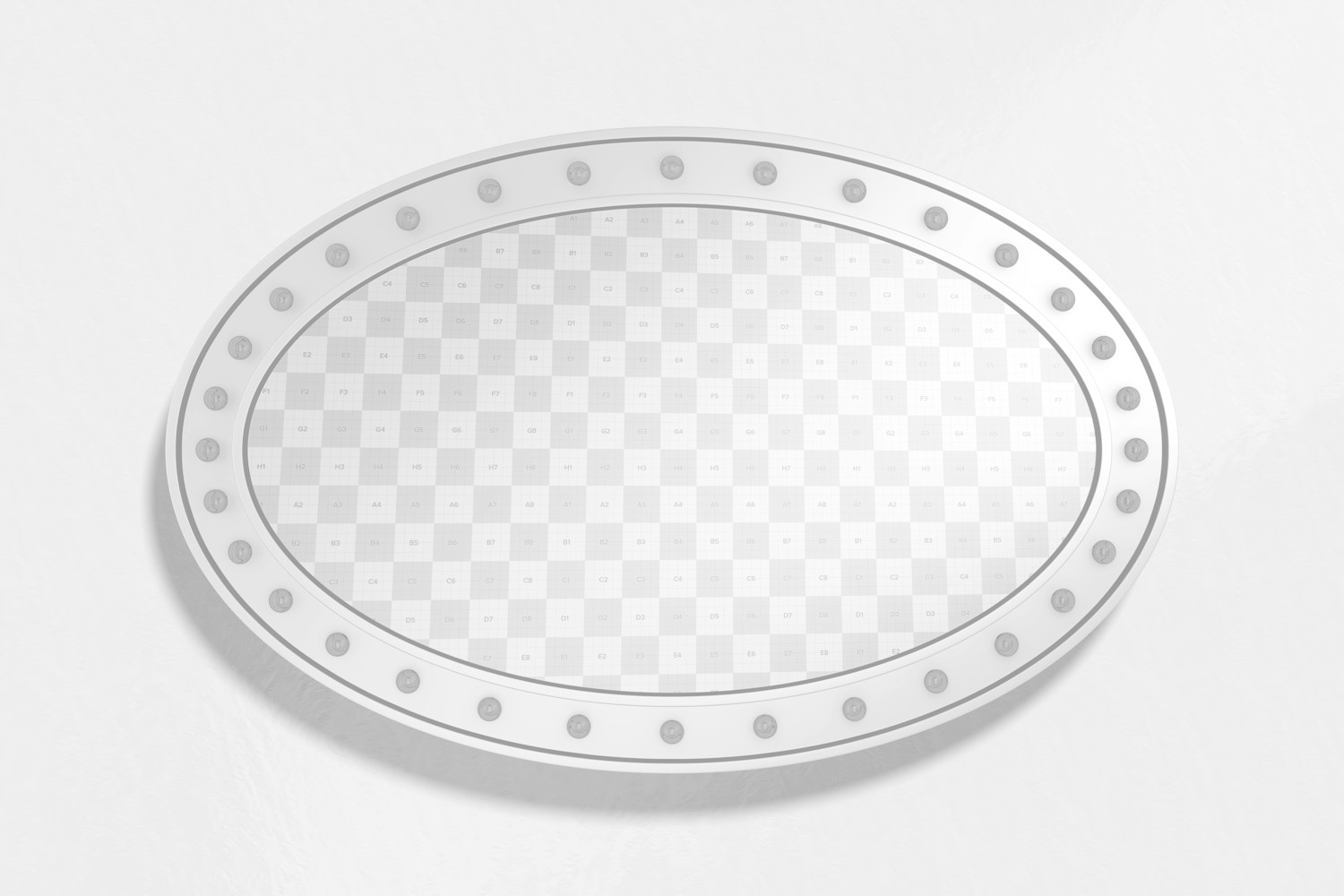 Luminous Oval Promotional Sign Mockup, Top View