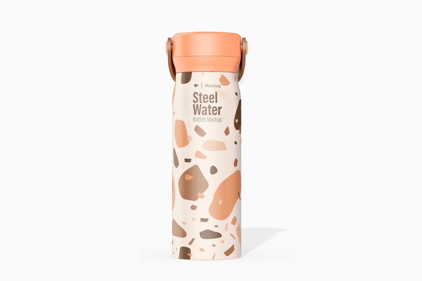 20 oz Water Bottle Mockup, Front View