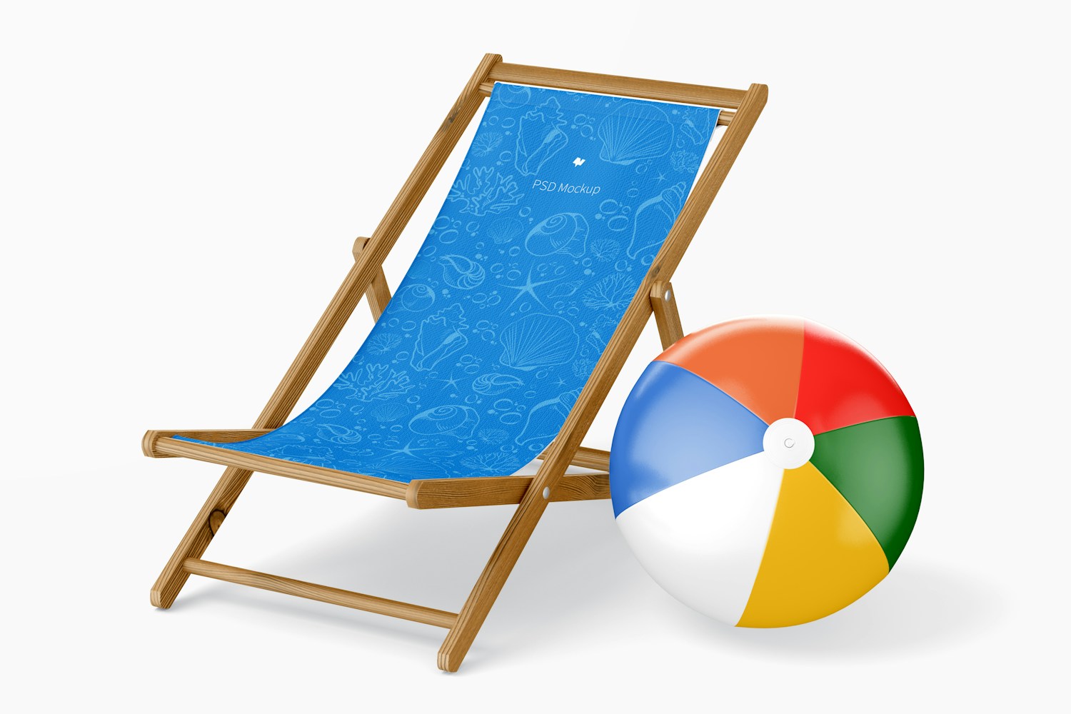 Beach Folding Chair Mockup, Left View Beach Folding Chair Mockup, Left View
