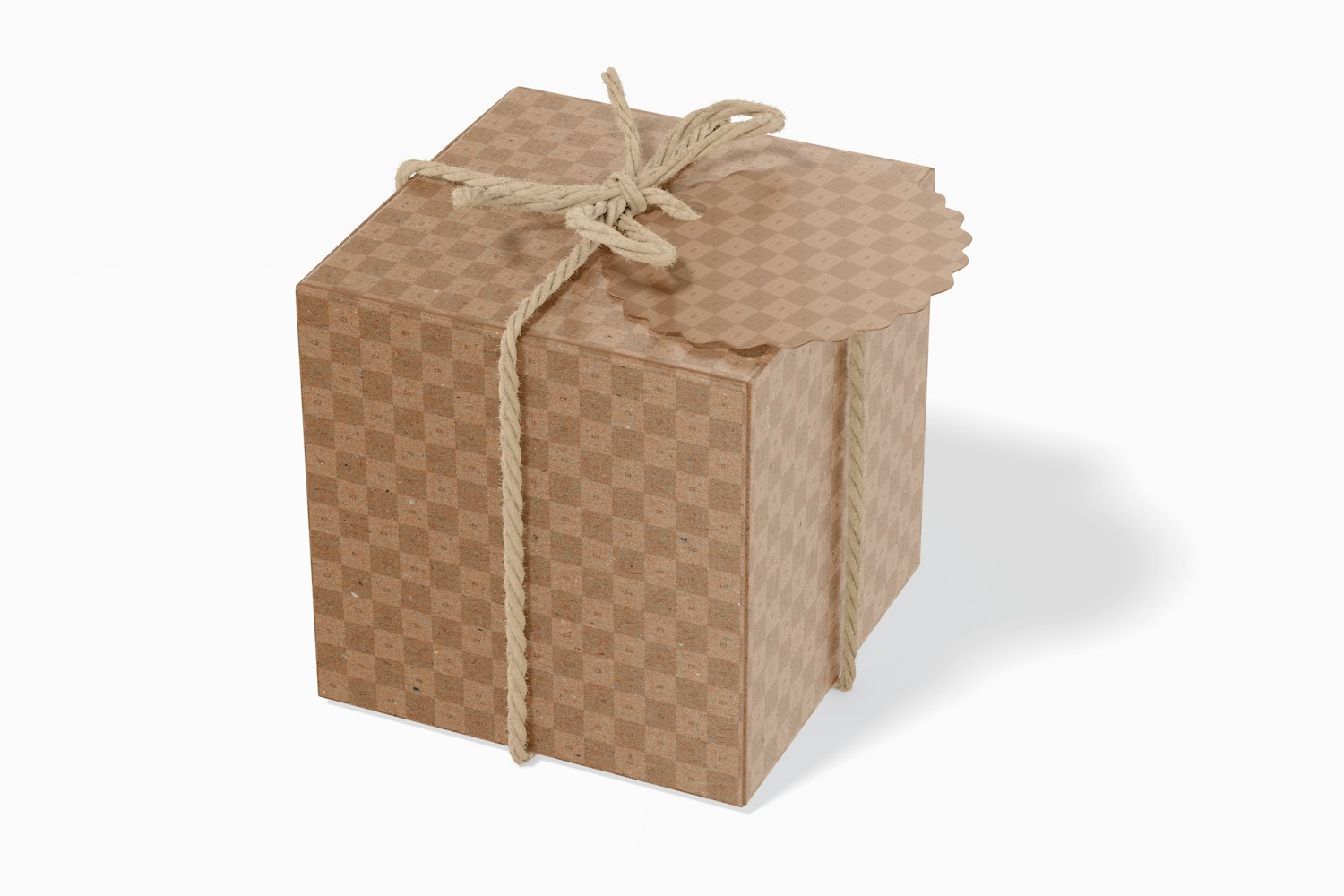 Gift Box with Label Mockup, Perspective