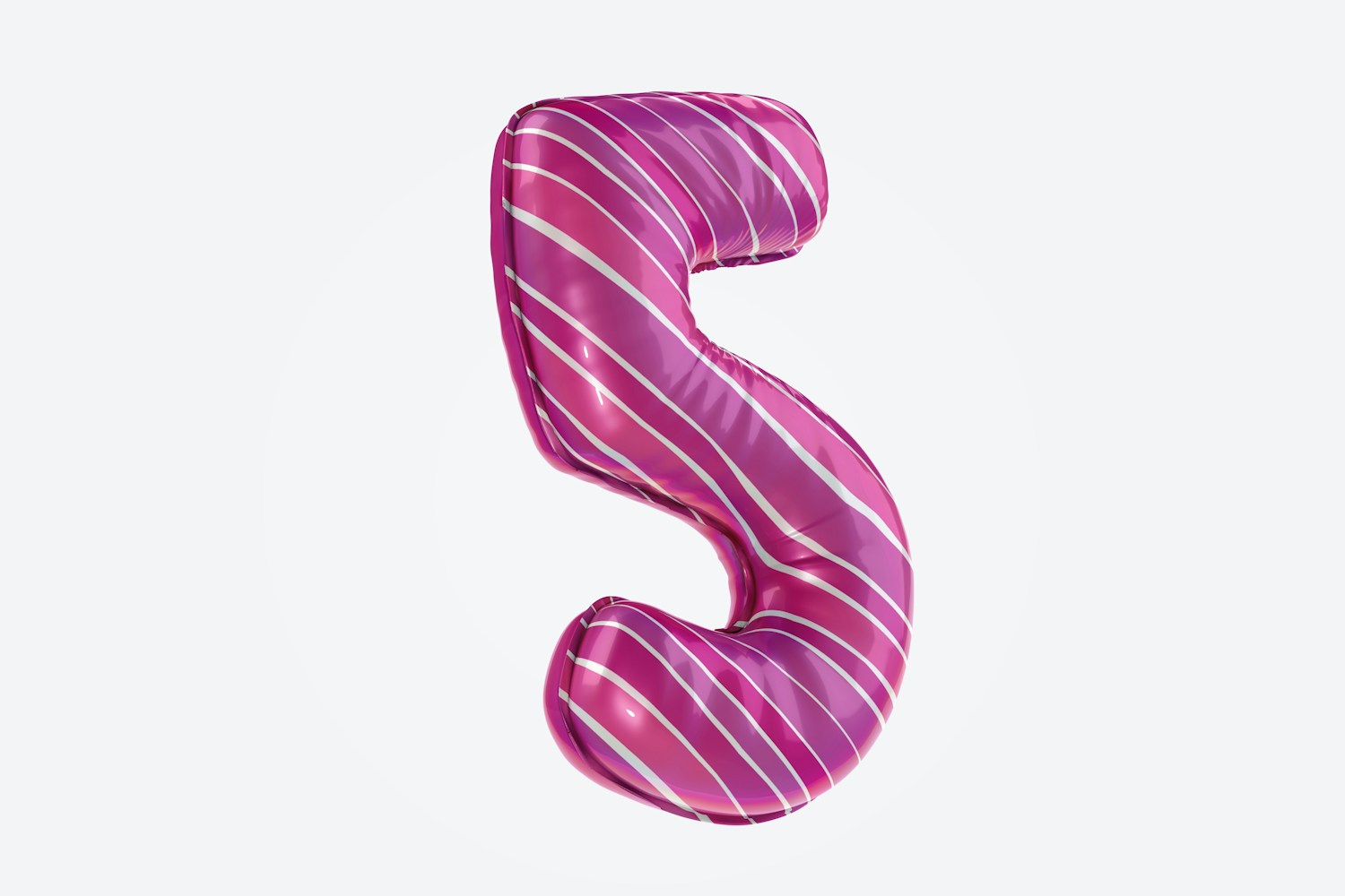 Number 5 Foil Balloon Mockup