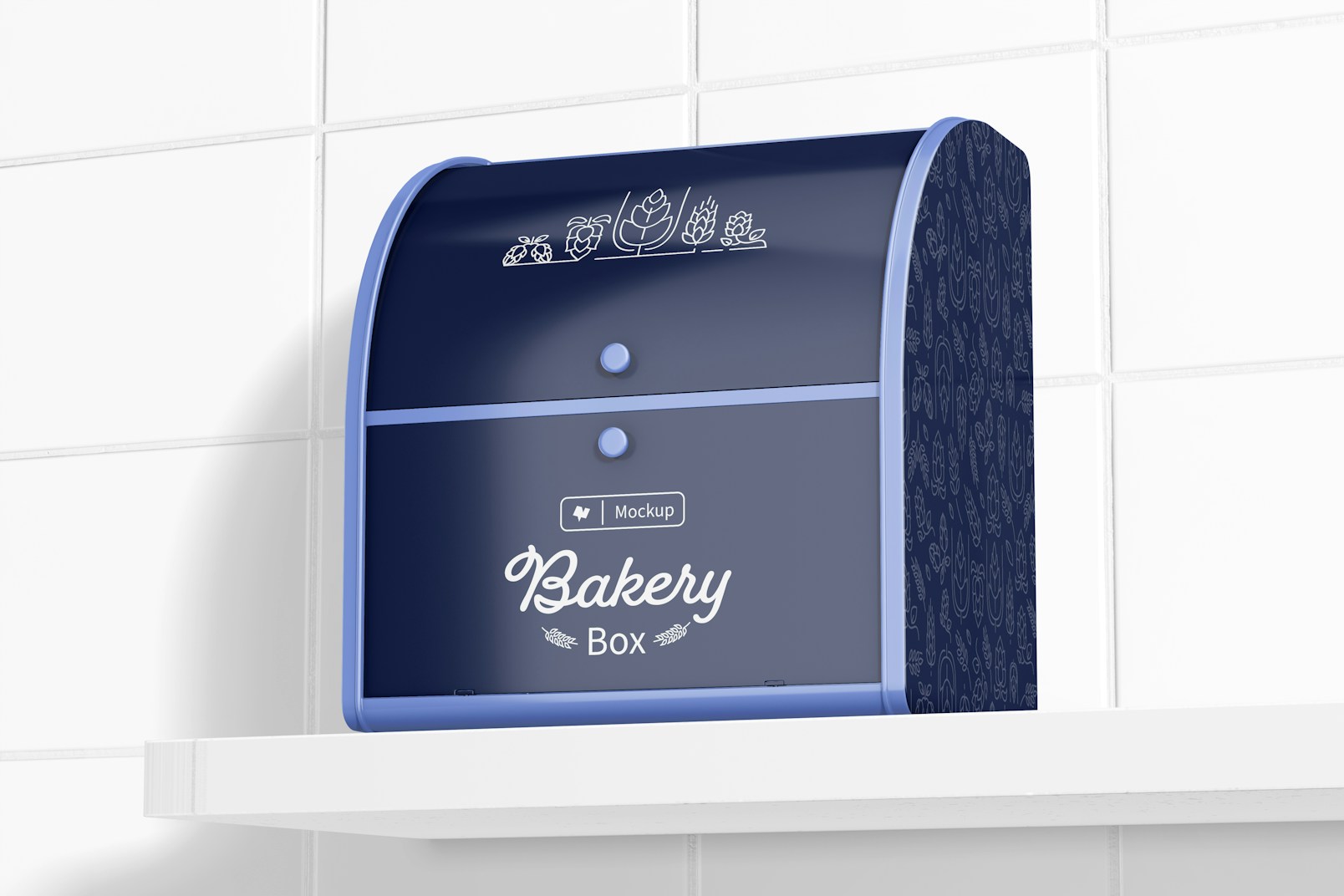 Two Tier Bakery Box Mockup, Low Angle View
