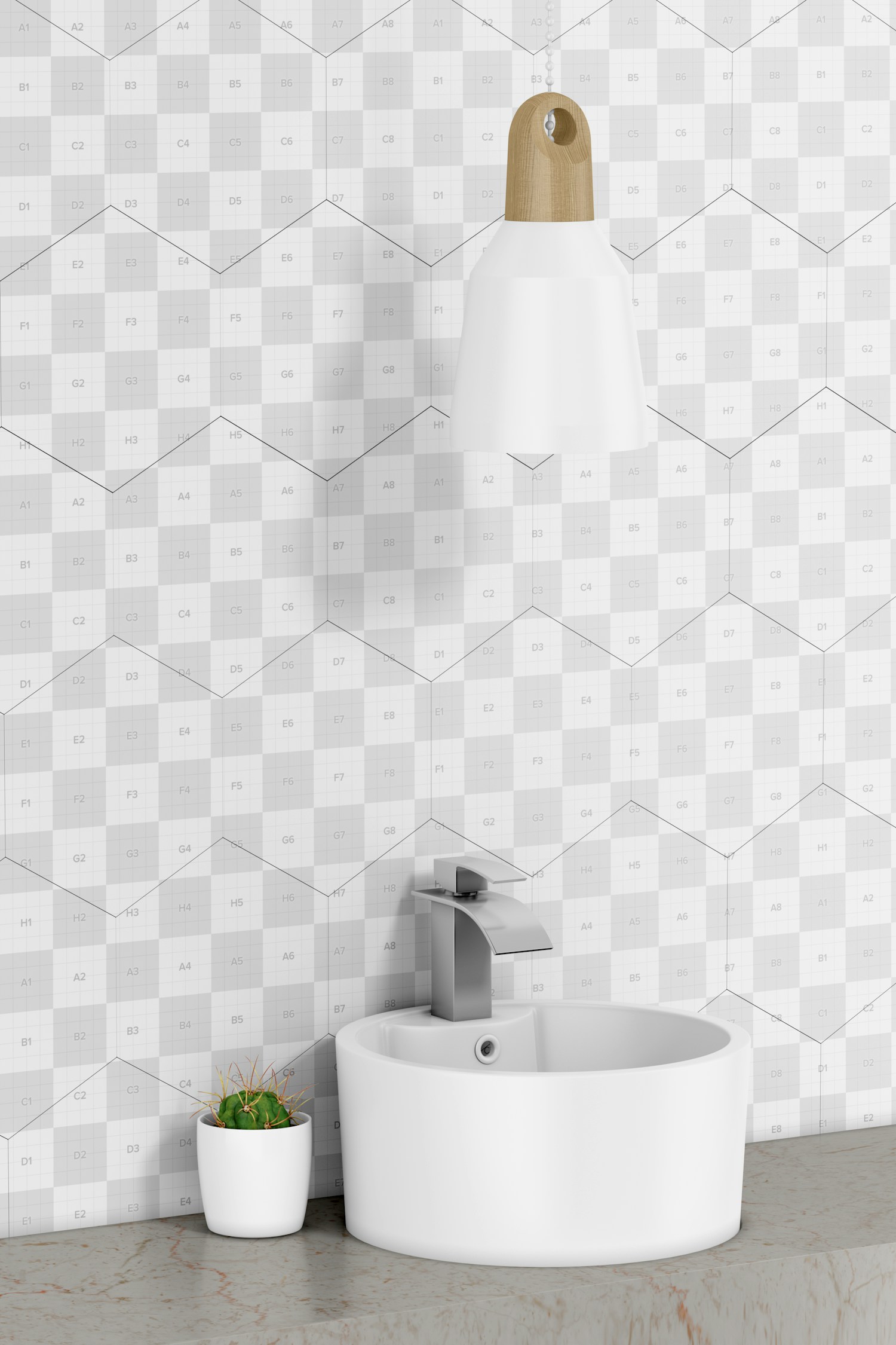Bathroom Ceramic Tile Mockup, Left View