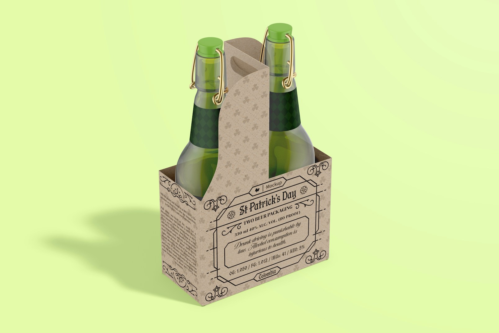 Two Beers Packaging Mockup, Perspective