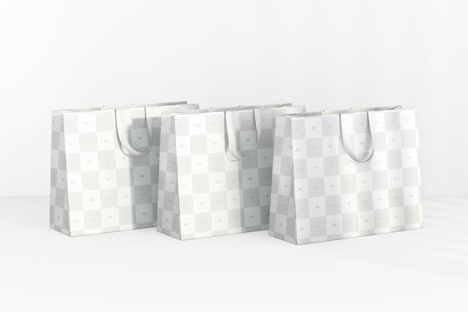 Jumbo Gift Bags with Ribbon Handle Set Mockup Jumbo Gift Bags with Ribbon Handle Set Mockup
