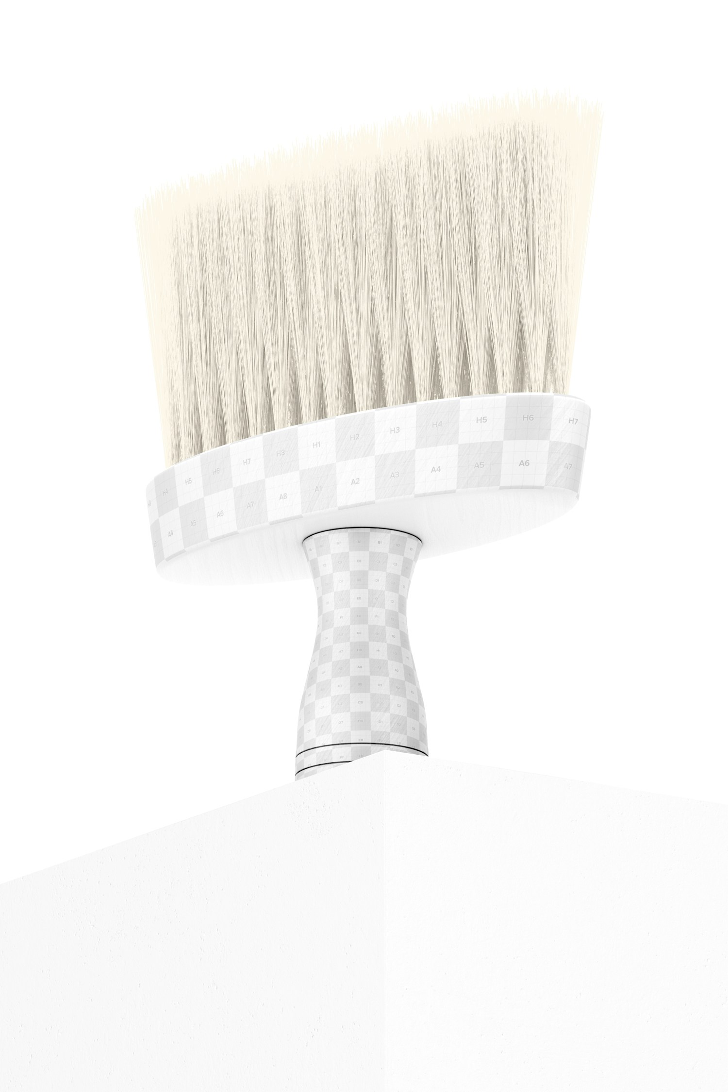 Barber Neck Duster Brush Mockup, Low Angle View