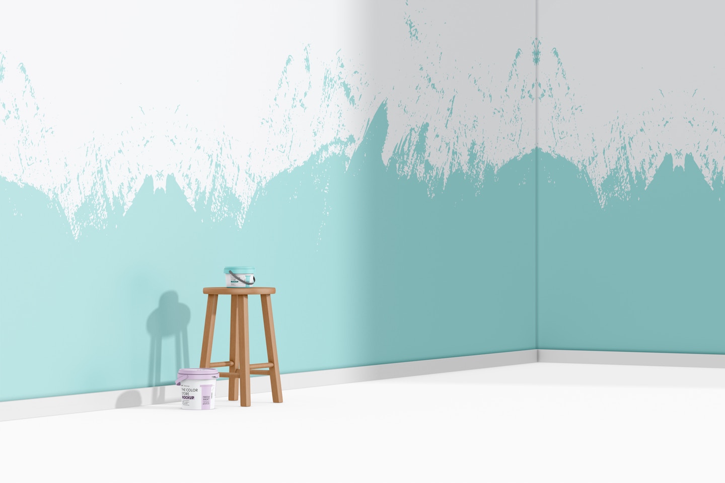 Wall Painting Project Mockup, Left View