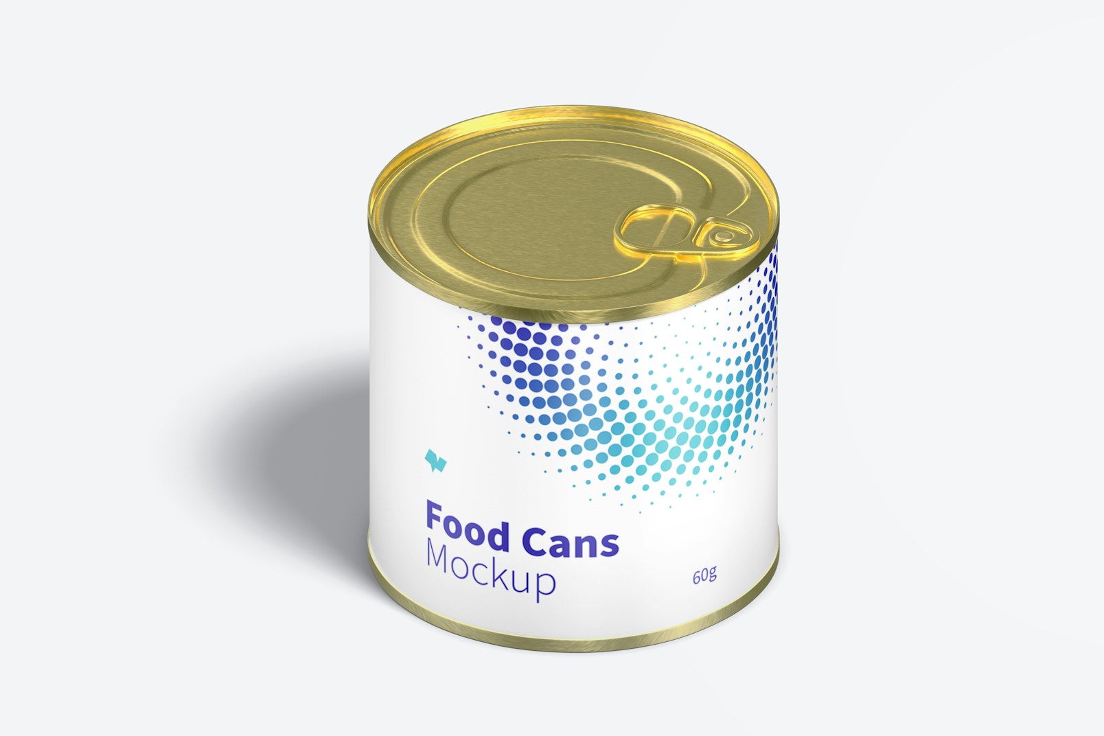 60g Food Can Mockup, Isometric View
