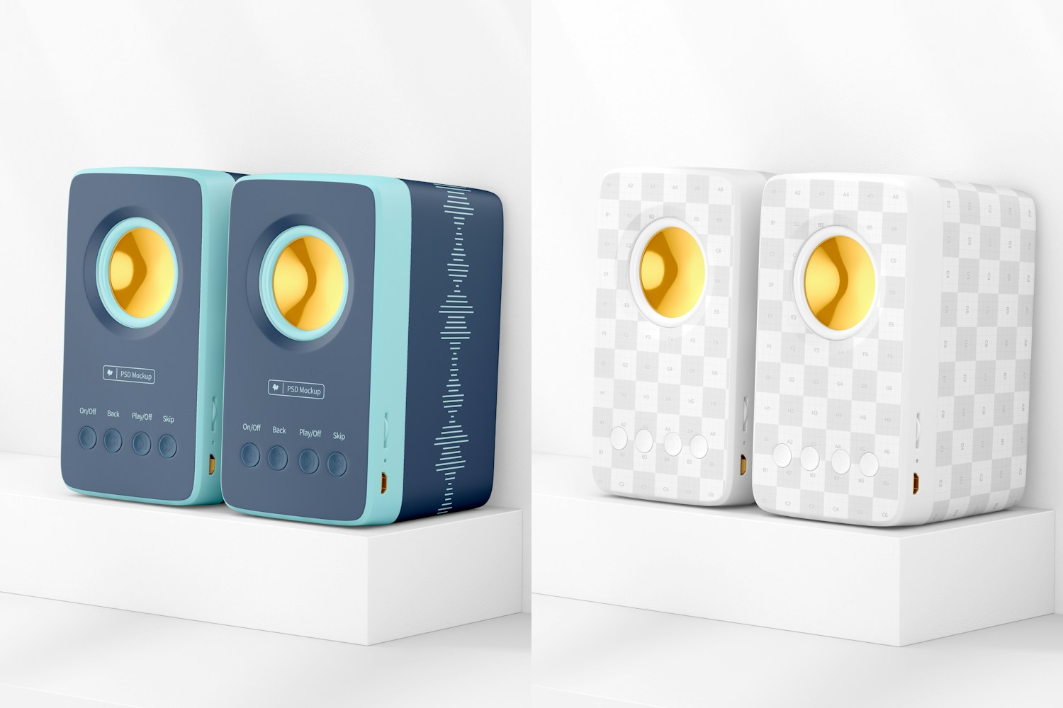Wireless Speakers Mockup, Right View
