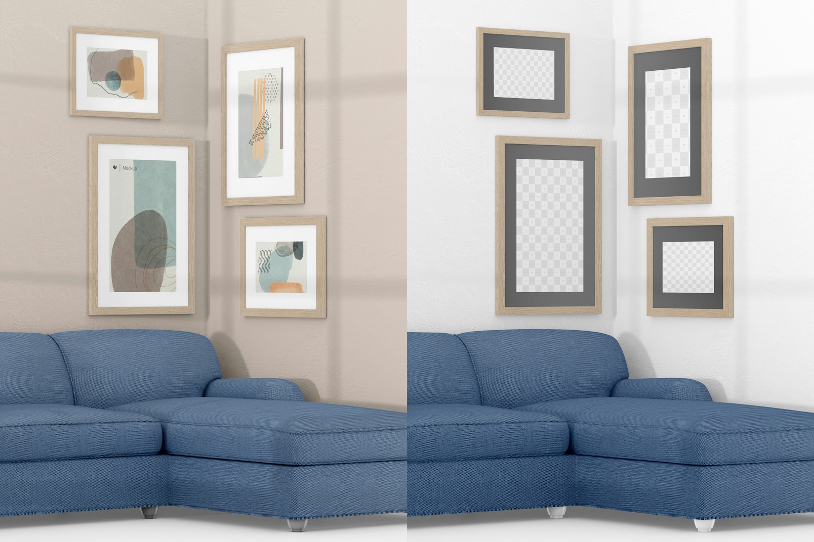Gallery Frames Mockup, with Sofa 02