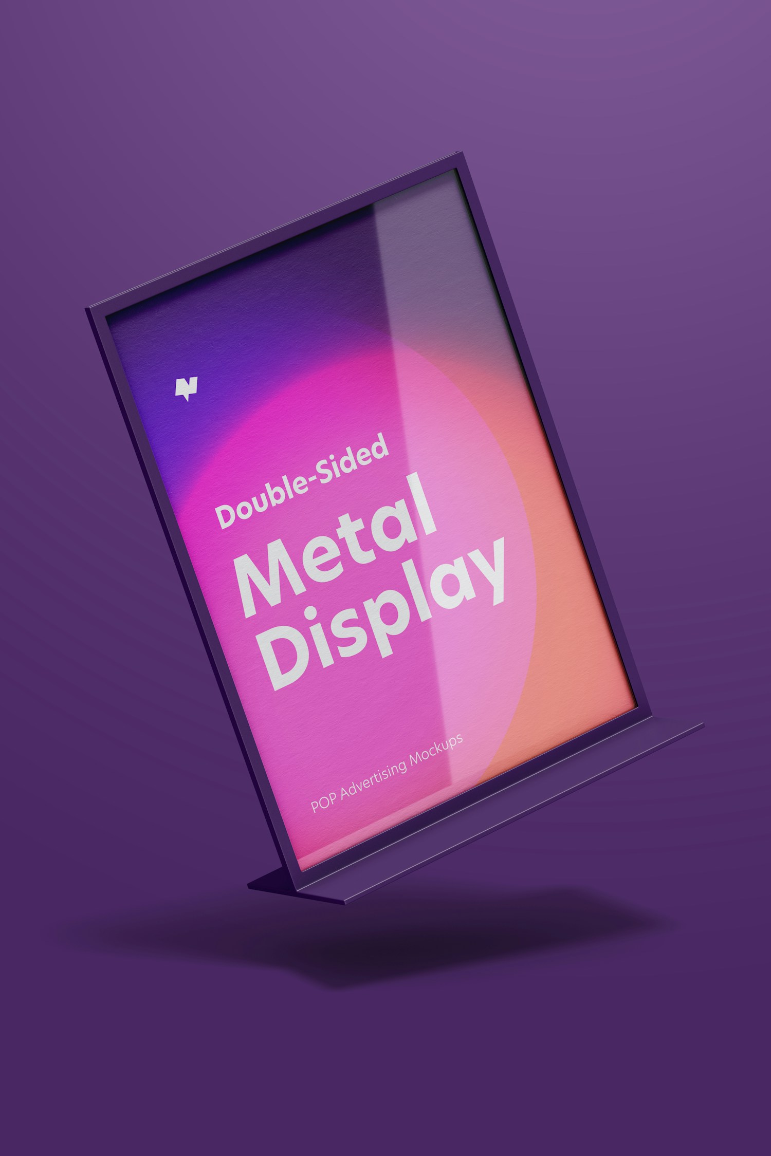 Double-Sided Poster Metal Desktop Display Mockup, Falling