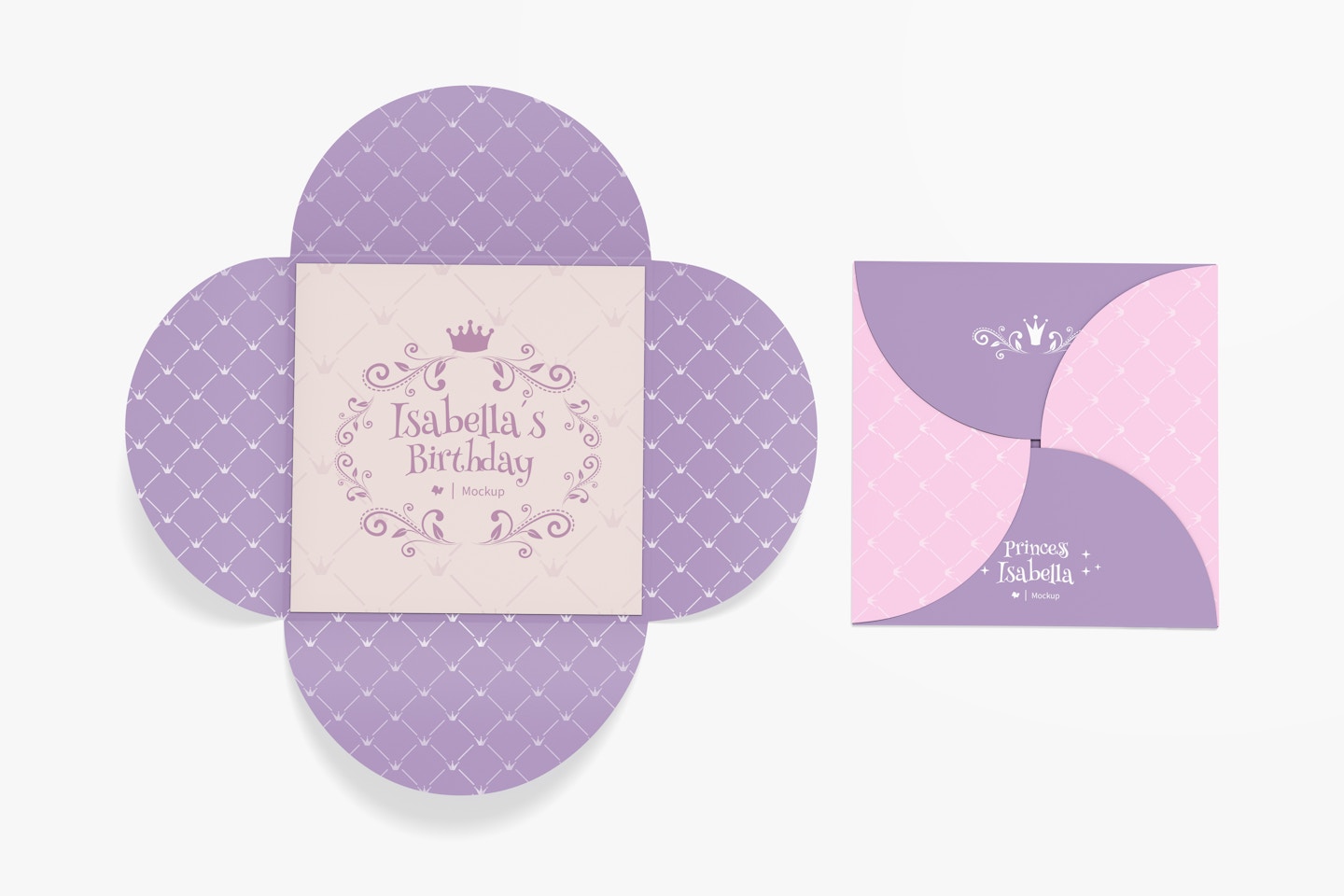 Flower Cards Mockup, Opened and Closed