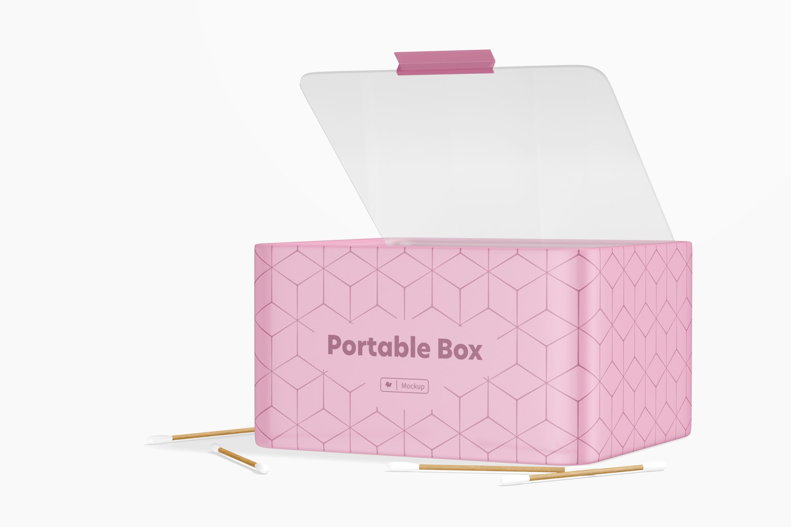 Portable Box with Clear Lid Mockup