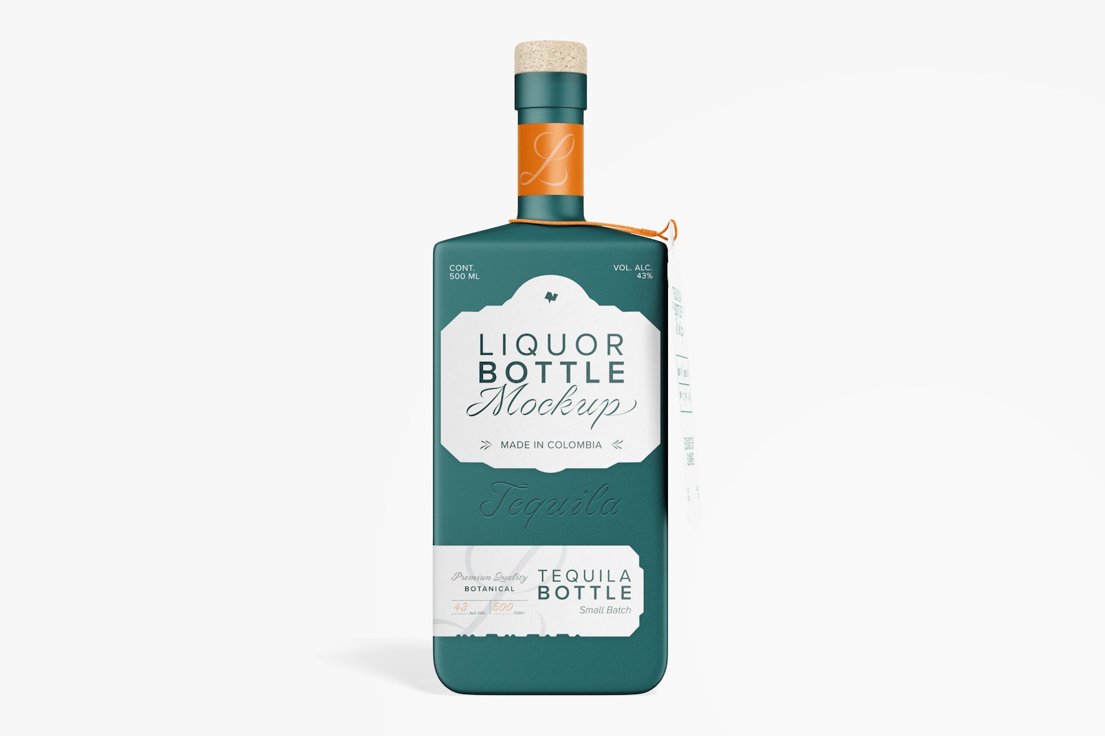 Tequila Bottle Mockup, Front View